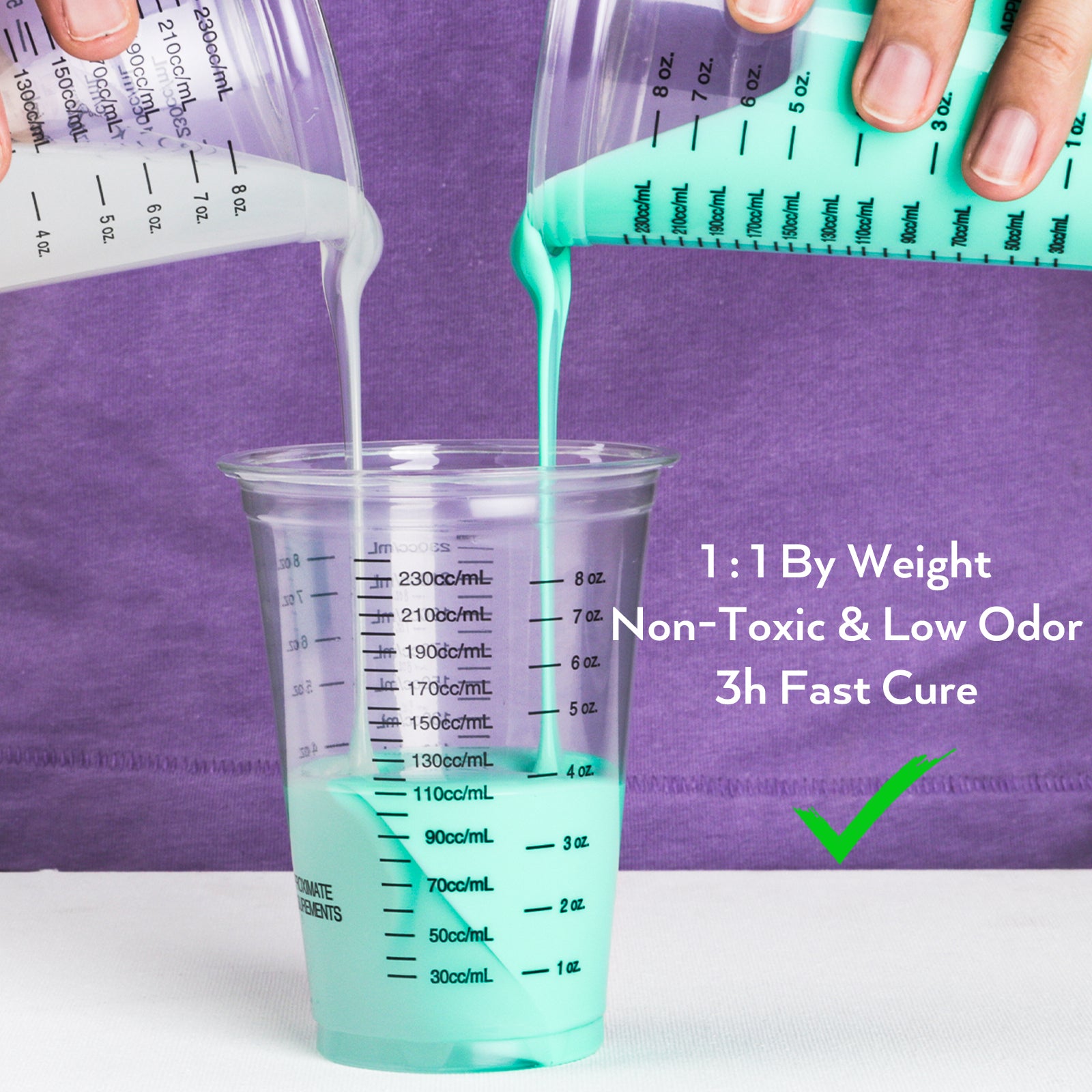 Nicpro 140 oz Silicone Mold Making Kit 20A, Platinum Liquid Silicone Rubber for Mold Maker, Jade Green Flexible & Food Safe Mix Ratio 1:1 for Casting 3D Resins Molds DIY with Gloves, Sticks & Cups