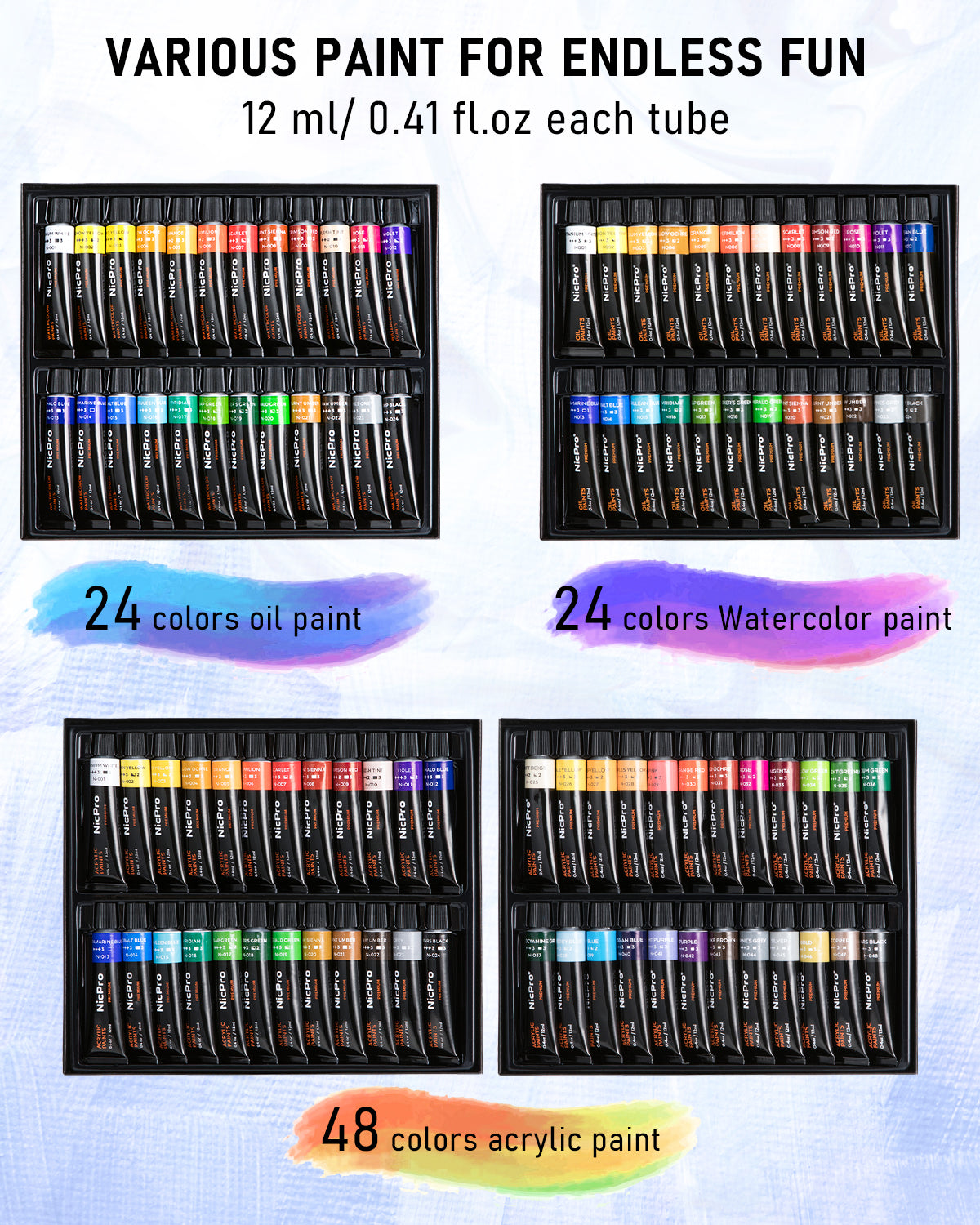 Nicpro 158PCS Deluxe Large Painting Kit with Metal and Solid Beech Wood Easel, Acrylic, Oil & Watercolor Paint Set, Paint Brushes, Canvases, Palette, Paper Pad, Professional Art Set for Adults Artist