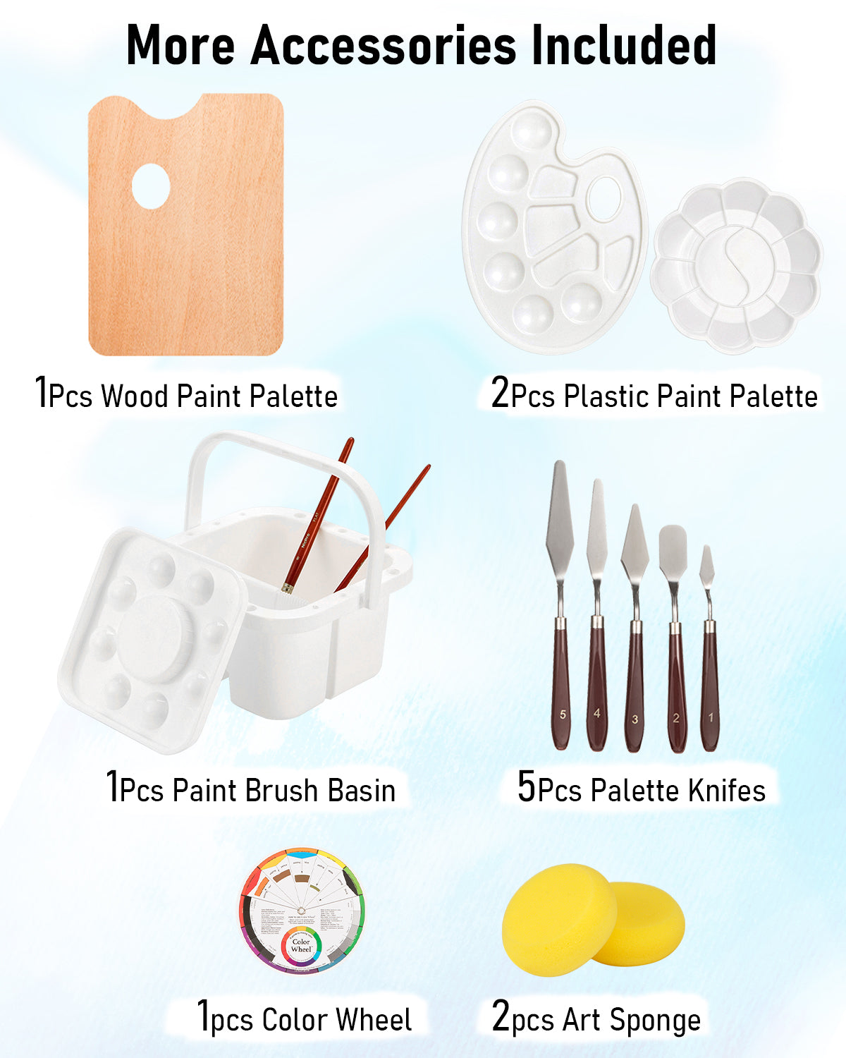 Nicpro 158PCS Deluxe Large Painting Kit with Metal and Solid Beech Wood Easel, Acrylic, Oil & Watercolor Paint Set, Paint Brushes, Canvases, Palette, Paper Pad, Professional Art Set for Adults Artist