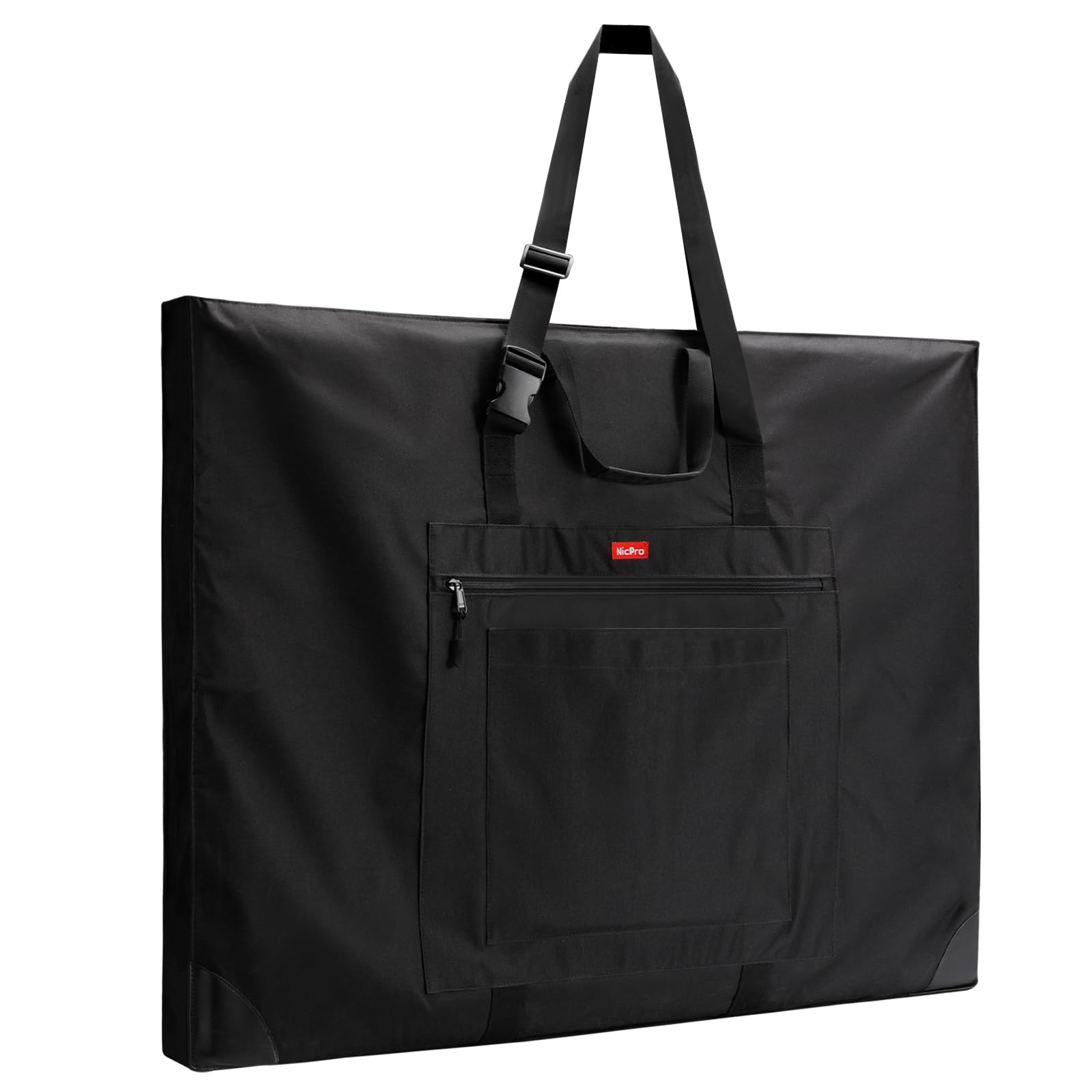 Nicpro Large Size Art Portfolio Case, Artist Portfolio Tote Bag with Leather Corners & Side Widening, Waterproof Storage Portfolio Folder with 3 Pockets for 20'' x 26'' Poster Canvas Sketching Drawing