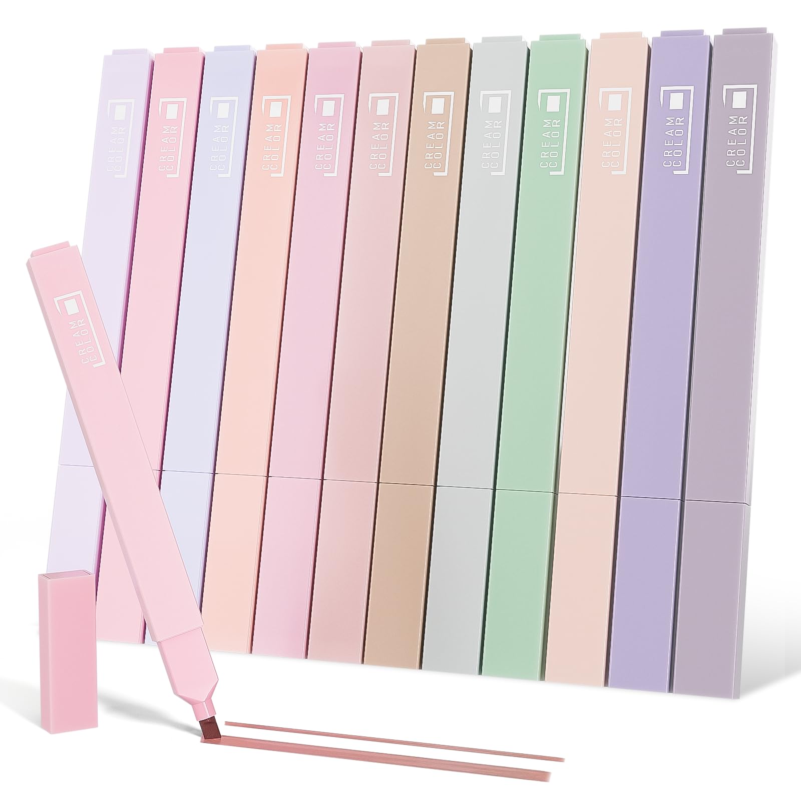Nicpro Pastel Highlighters, 12PCS Aesthetic Cute Highlighters with Soft Chisel Tip Fast Dry & No Bleed Bible Highlighters, Aesthetic School Supplies for Teens & College Students