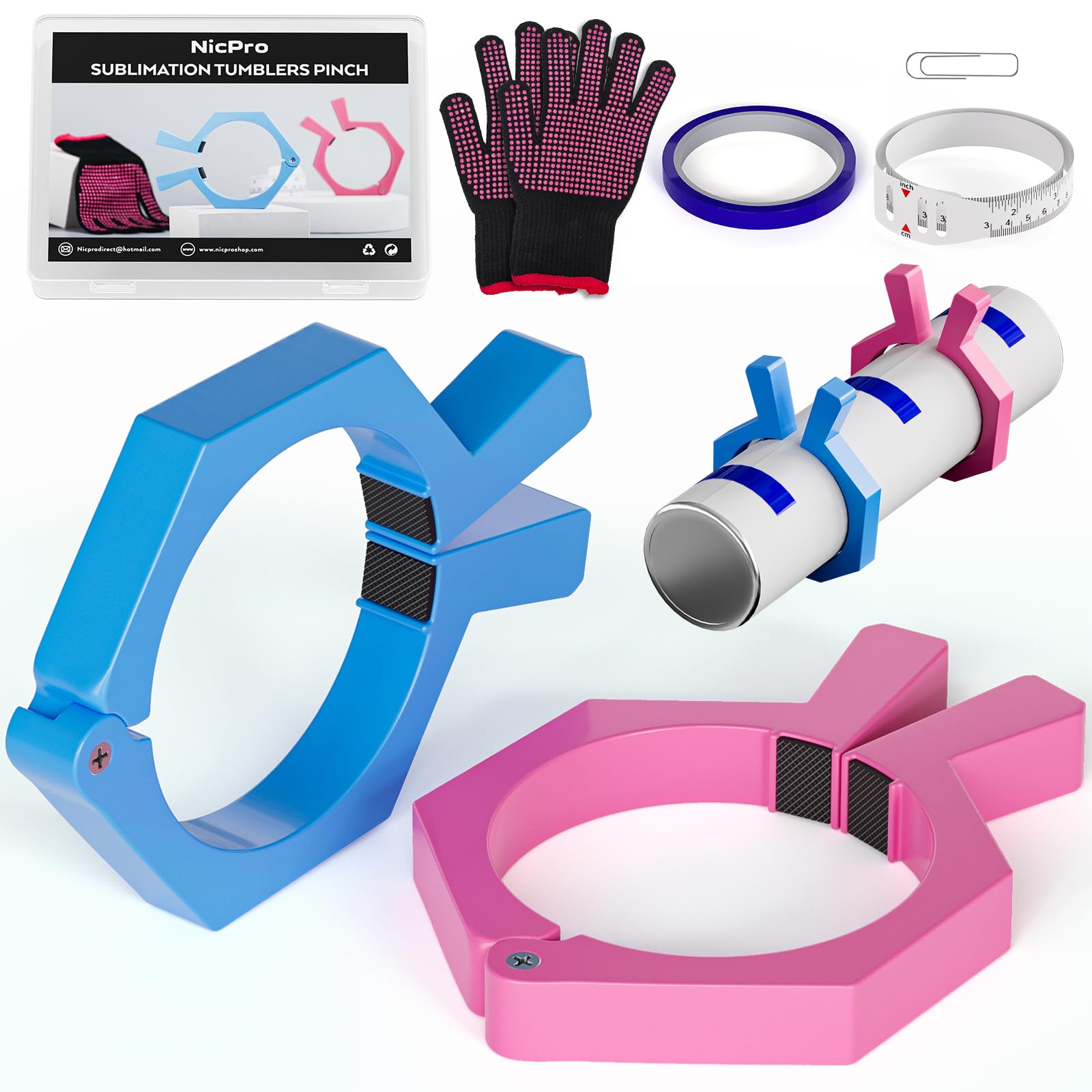 Nicpro 2 Pack Sublimation Tumblers Pinch, Perfect Tool for Sublimation Paper & Tumblers