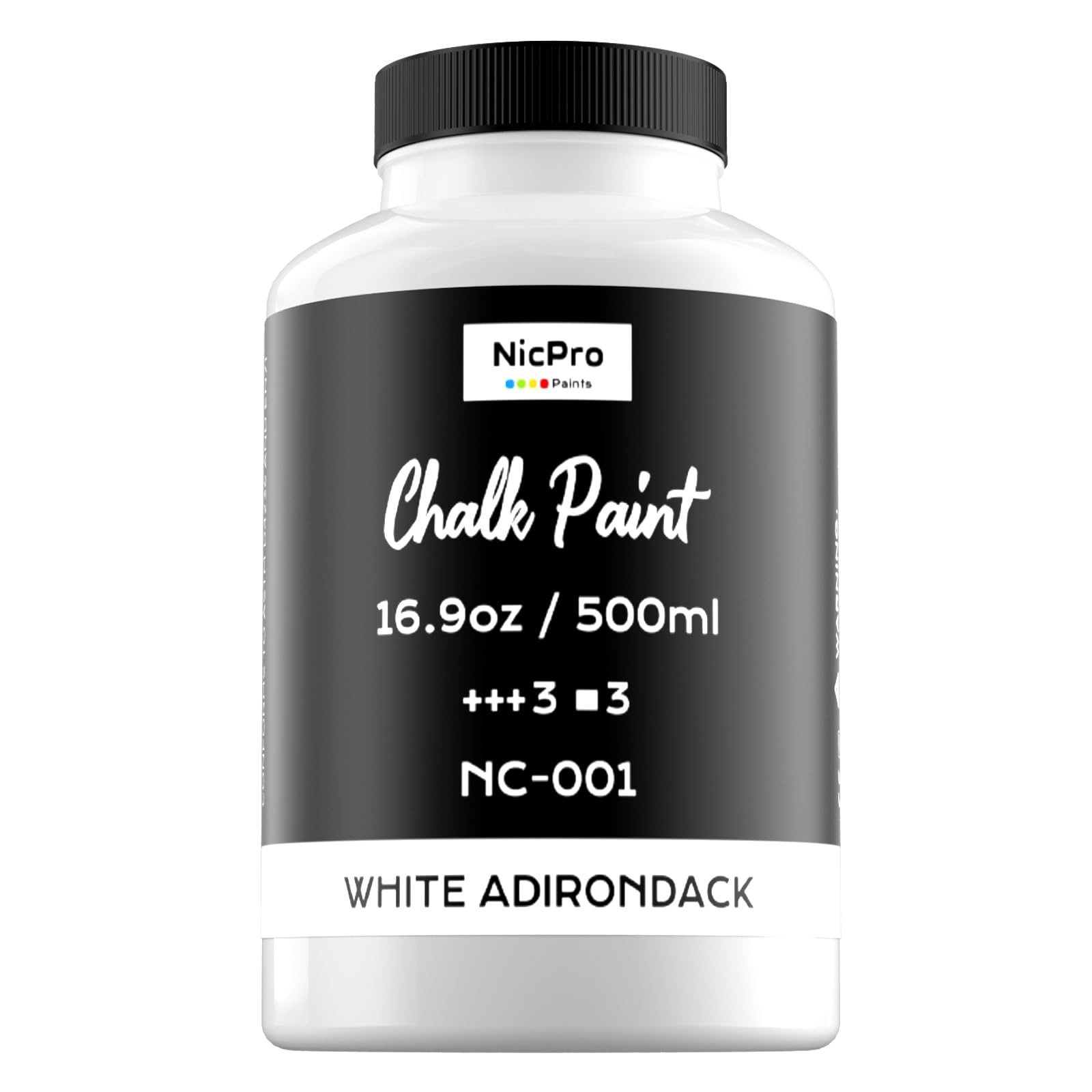 Nicpro White Chalk Paint for Furniture, Ultra Matte Finish Acrylic Craft Paint (16.9 oz, 500ml) Chalk Furniture Paint White with Color Wheel for Crafts, Home Decor, Beginners and Artists