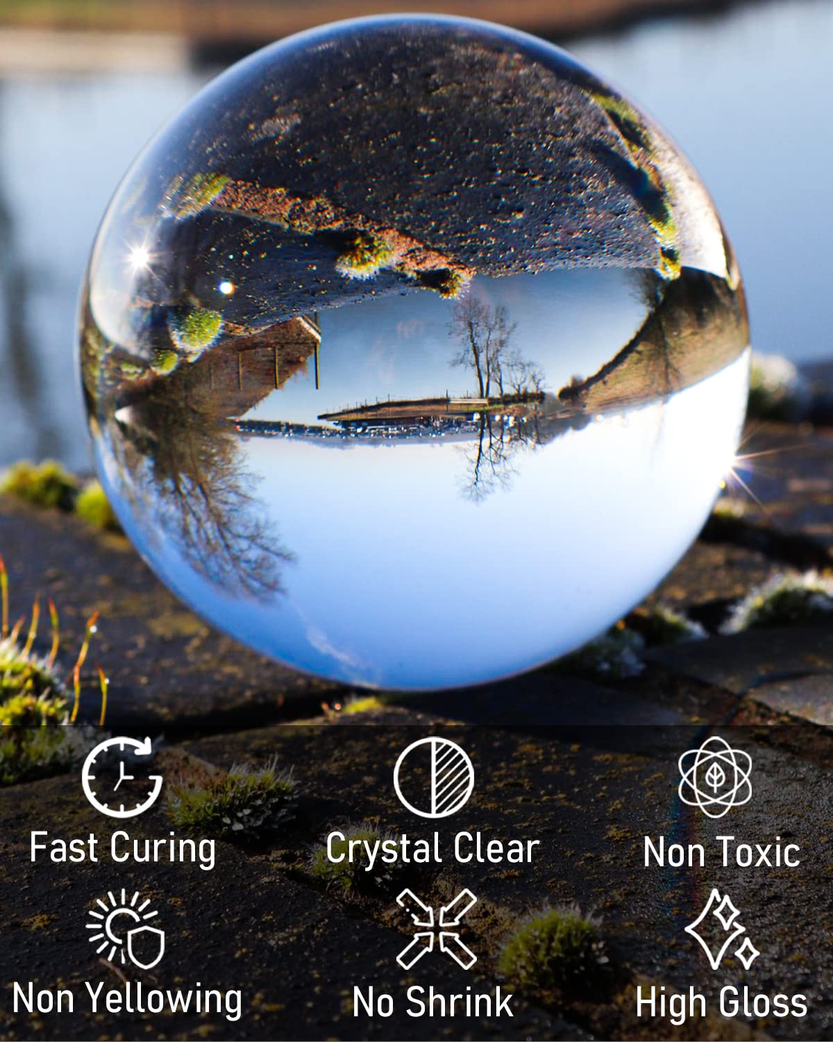 Nicpro UV Resin 2000g, Upgrade Crystal Clear Ultraviolet Epoxy Resin Glue Kit, Low Odor & Quick Curing Sunlight Cure Hard UV Resin for Jewelry Making, Handmade DIY Craft, Coating and Casting