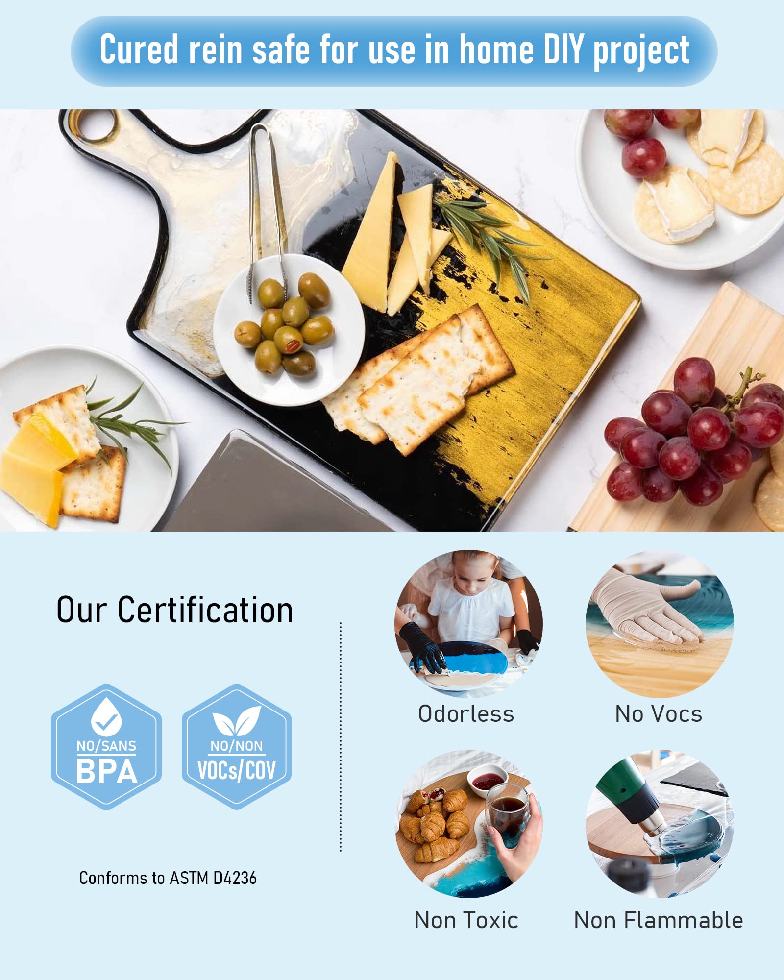 Nicpro 2 Gallon Crystal Clear Epoxy Resin Kit, Casting and Coating Resin Supplies for Art Craft Tabletop, Jewelry Making, Molds, Bar Top with 36 Mica Powder, Gold Foil Flakes, Measuring Cups, Sticks