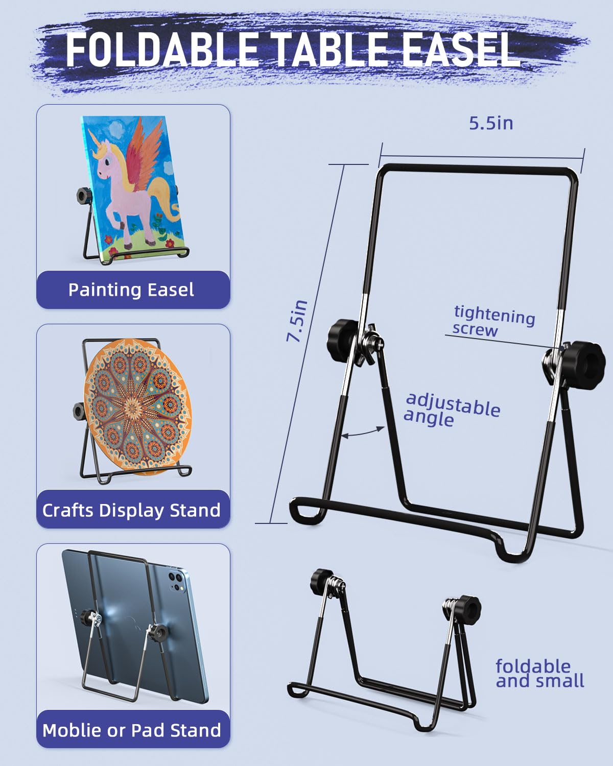 Nicpro 34PCS Kids Acrylic Paint Set with Pattern Canvas, Art Painting Supplies Kit with 12 Paints, 10 Brushes, 6 Canvas Panels, Table Easel, Paper Pad,Color Wheel,Palette for Beginner Student Toddlers