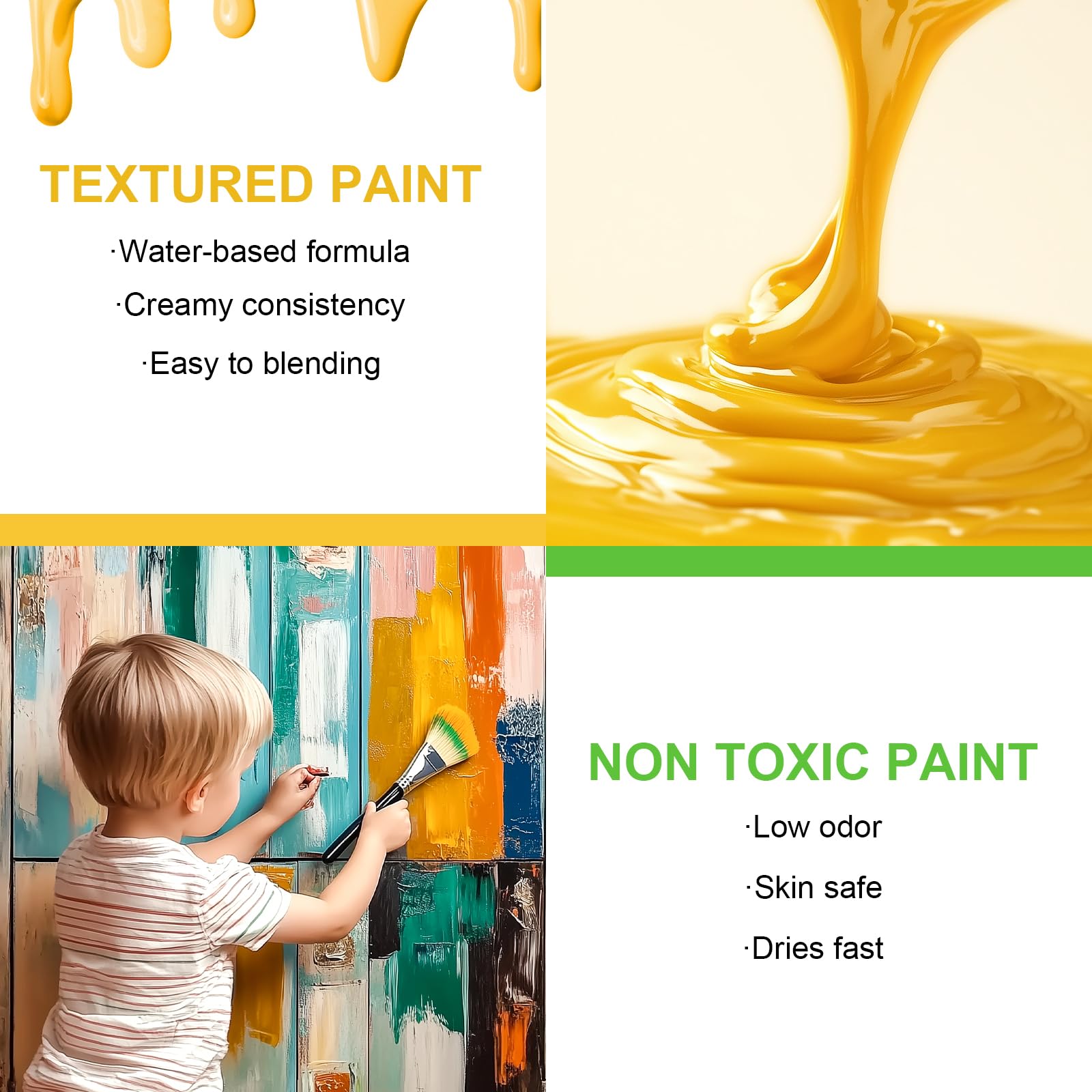 Nicpro Black Chalk Paint for Furniture, Ultra Matte Finish Acrylic Craft Paint (8.45 oz, 250ml) Chalk Furniture Paint Black with Color Wheel for Crafts, Home Decor, Beginners and Artist