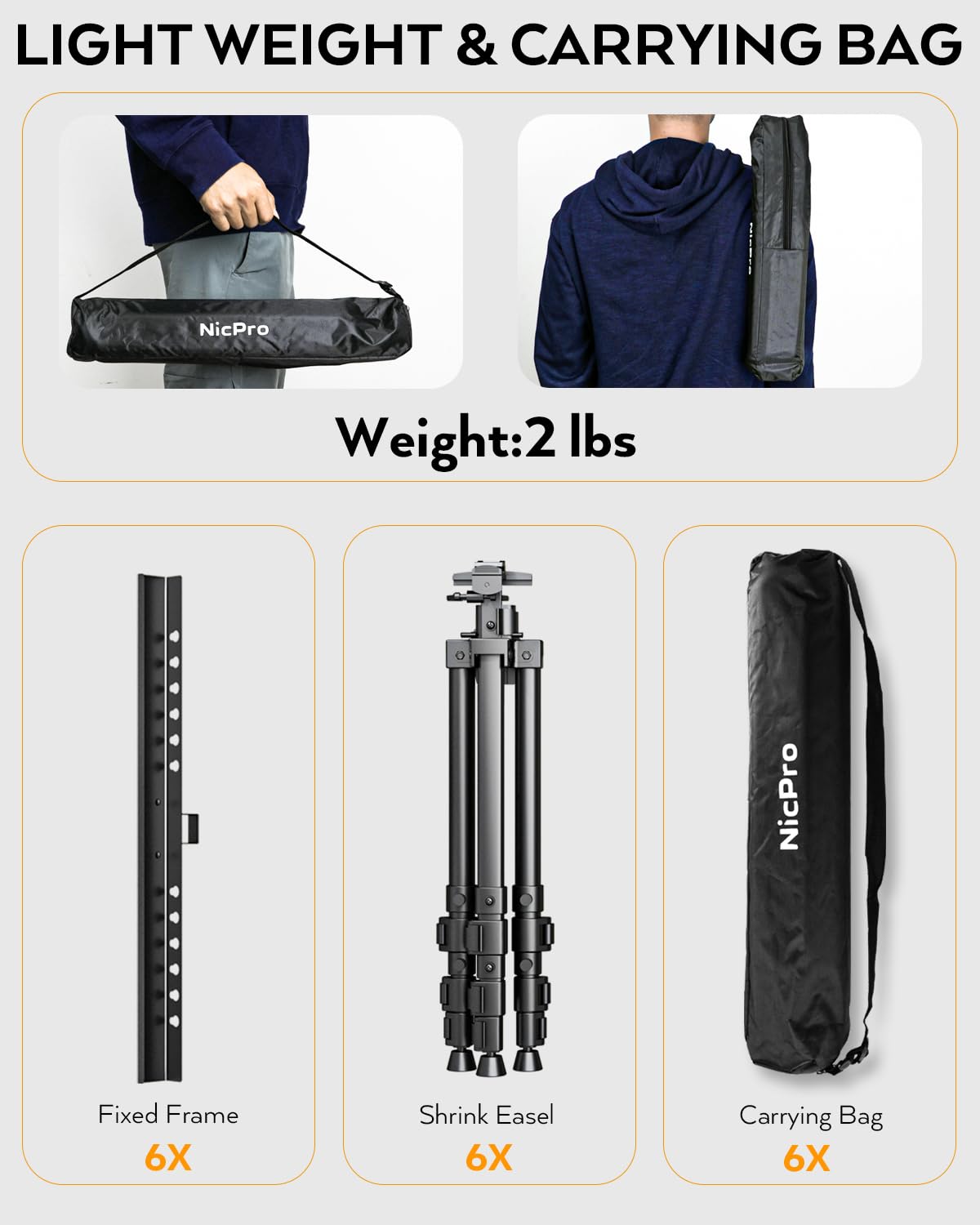 6 Pack Portable Artist Easel Stand for Painting, Nicpro Adjustable Height Painting Easel for Adults, Tabletop Art Drawing Easels for Painting Canvas, Black Easels for Display,Posters, Wedding Signs