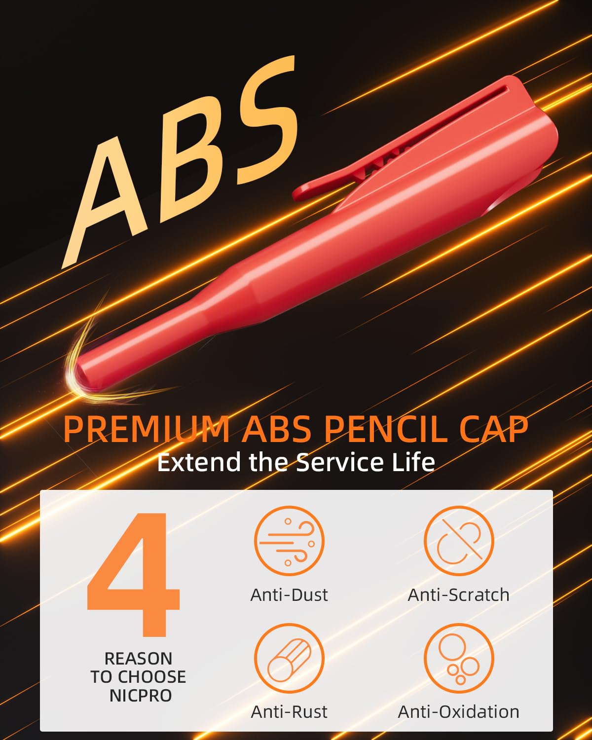 Nicpro 4 Pack Carpenter Pencil with Sharpener & Cap, Mechanical Carpenter Pencils Set with 52 Refill, Deep Hole Marker Woodworking Pencils, Heavy Duty Construction Pencils for Architect-With Case