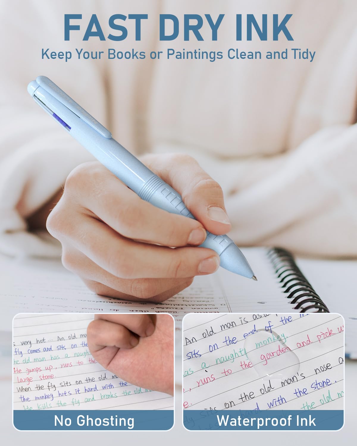 Nicpro 6 Pack Multicolor Pen in One, 4-IN-1 Multi Colored Pen, Fine Point Ballpoint Pen 0.5mm Cute Multi Ink Pens, 4 Color Pen in One for School, Student, Nurse Note Taking, Writing, Office Supplies