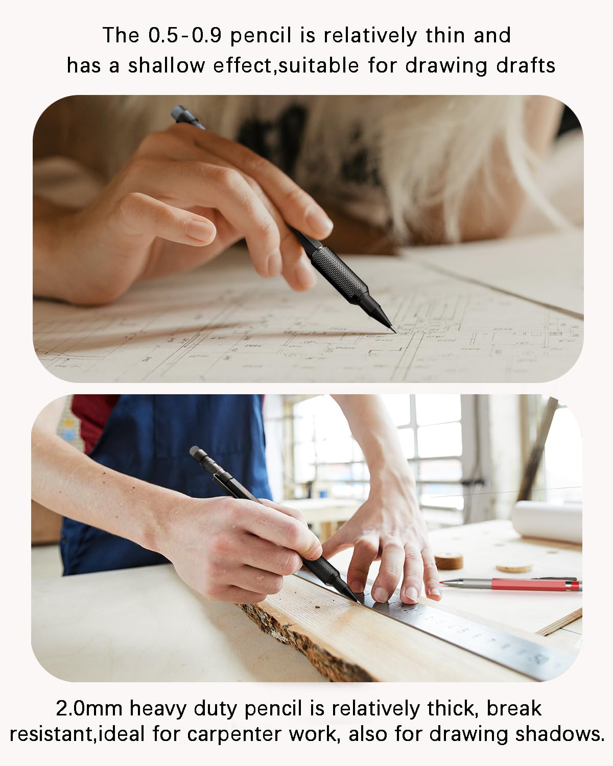 Nicpro 27PCS Art Mechanical Pencils Set in Case, Metal Drafting Pencil 0.5, 0.7, 0.9 mm & 2mm with 13 Tube Lead Refills(4B 2B HB 2H 4H Colors) Weatherproof Barrel for Outdoor Writing Drawing Sketching