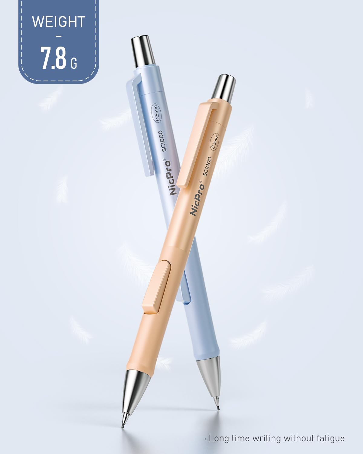 Nicpro 8 Pack 0.5mm Pastel Mechanical Pencil Set, Fast Click Aesthetic Lead Drafting Pencils 0.5 mm with 480PCS HB Lead Refills, 3 Erasers for Artist School Student Writing Drawing Sketching with Case