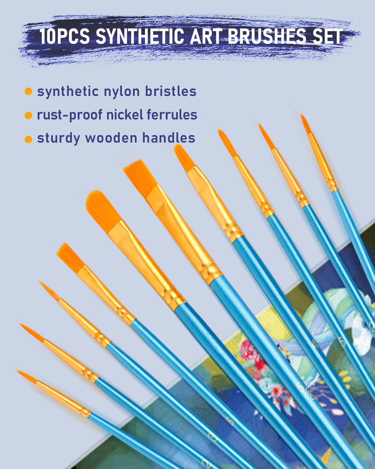 Nicpro 34PCS Kids Acrylic Paint Set with Pattern Canvas, Art Painting Supplies Kit with 12 Paints, 10 Brushes, 6 Canvas Panels, Table Easel, Paper Pad,Color Wheel,Palette for Beginner Student Toddlers