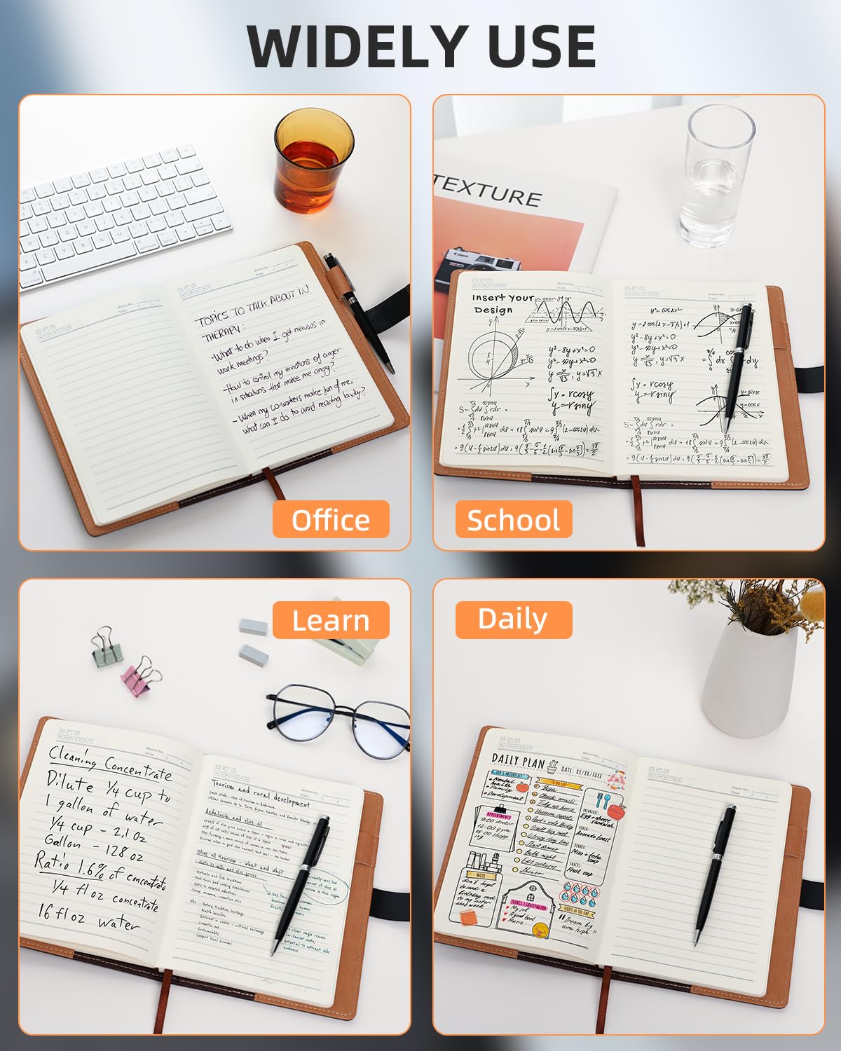 Nicpro Diary with Lock, A5 PU Leather Journal with Lock, Metal Pen, 260 Pages Password Notebook for Men and Women, Vintage Lock Daily Journal for Travel, Note Take, Plans, Organize (10 x 7 in)