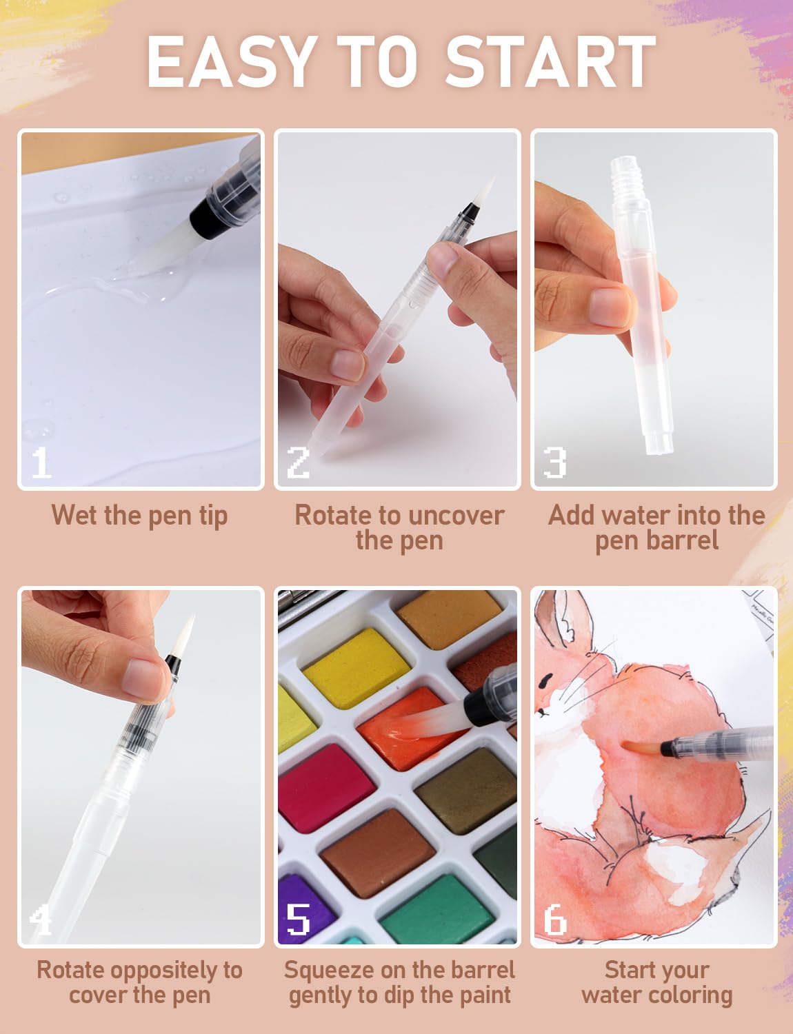 Nicpro 100 Colors Watercolor Paint Set include Metallic Macaron & Fluorescent, 8 Squirrel Painting Brushes, 25 Water Color Paper, Palette, Art Supplies Kit for Artist Adult Kid Beginner with Gift Box