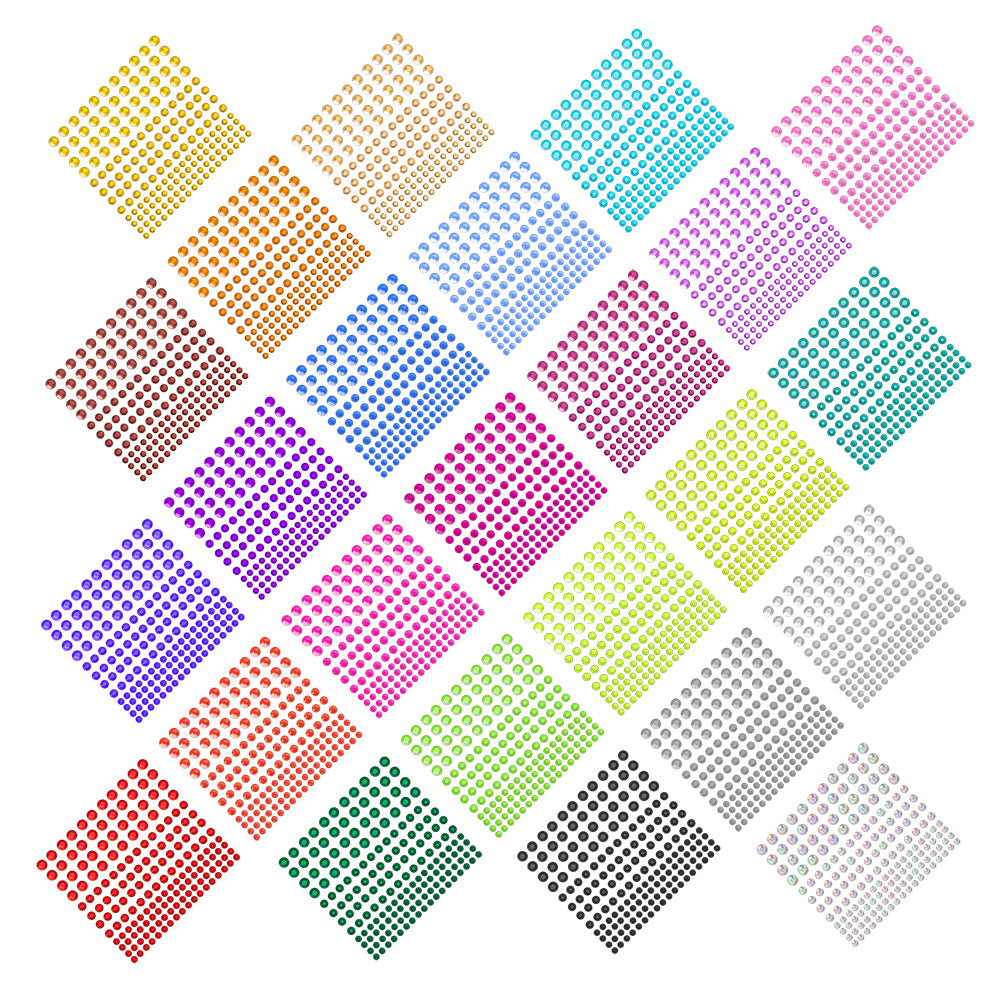 Nicpro Self-Adhesive Rhinestone Stickers Face Gems Body Jewels 4125 Pieces Crystal in 3 Size 25 Colors,25 Embellishments Sheet for Nail,Crafts,Festival,Carnival,Makeup