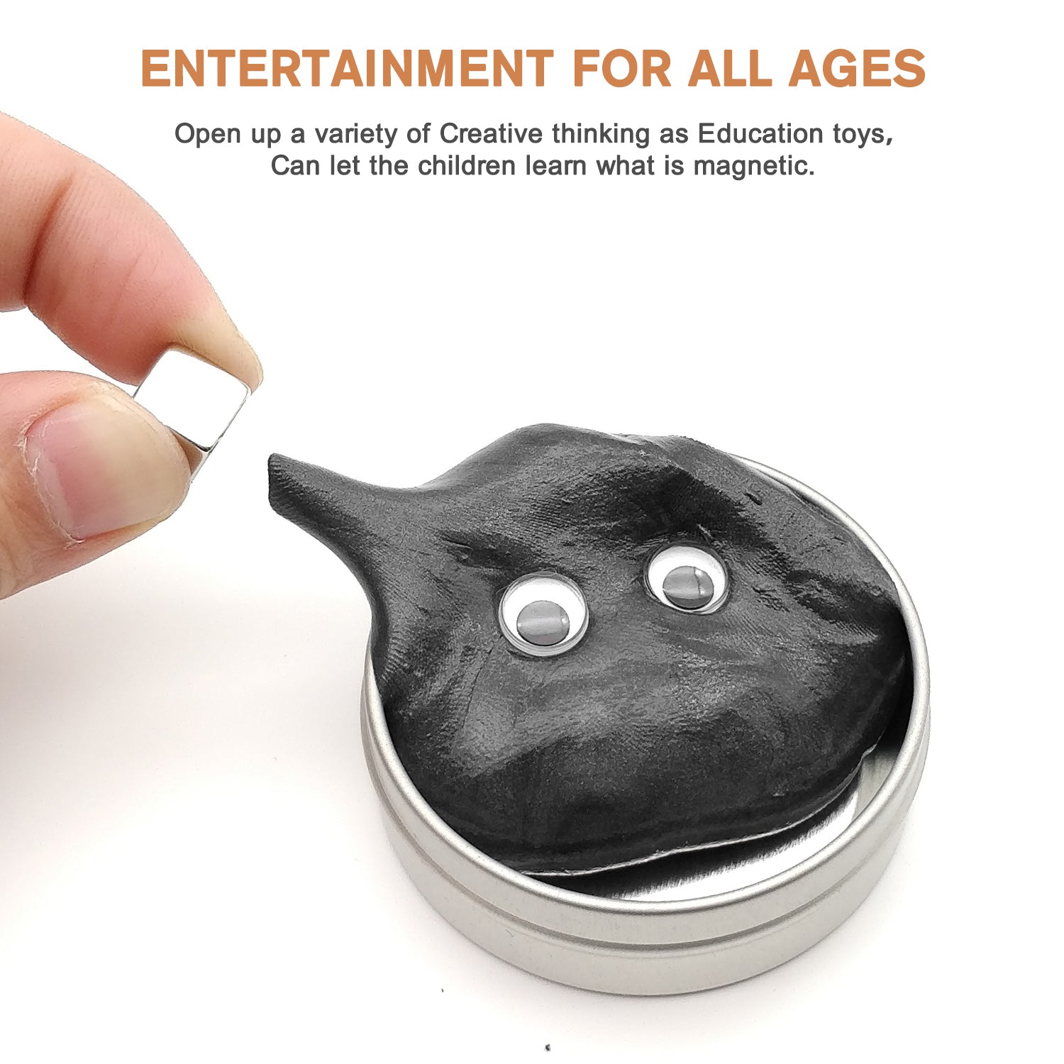 Nicpro Magnetic Slime Putty, Black Magnetic Putty Slime Supplies Space Toy Stress Reliever Kids Adults Fun 4 Monster Eyes