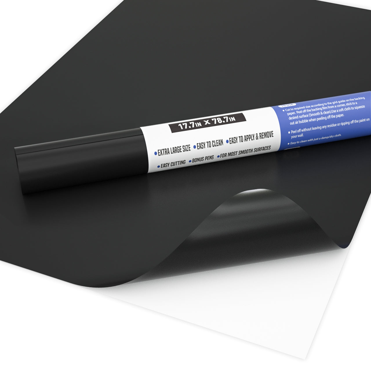 Nicpro Self Adhesive Chalkboard Contact Paper Black 17.7" X 78.7" Chalk Paper Dry Erase Wallpaper Decal Chalkboard Sticker Witch White Chalk Marker & 5 Chalks for Home Office School