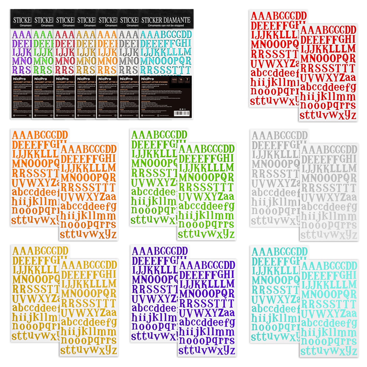 Sticker Letters Alphabet Sheet  Alphabet Stickers Scrapbooking - 10 Sheets  Stickers - Aliexpress