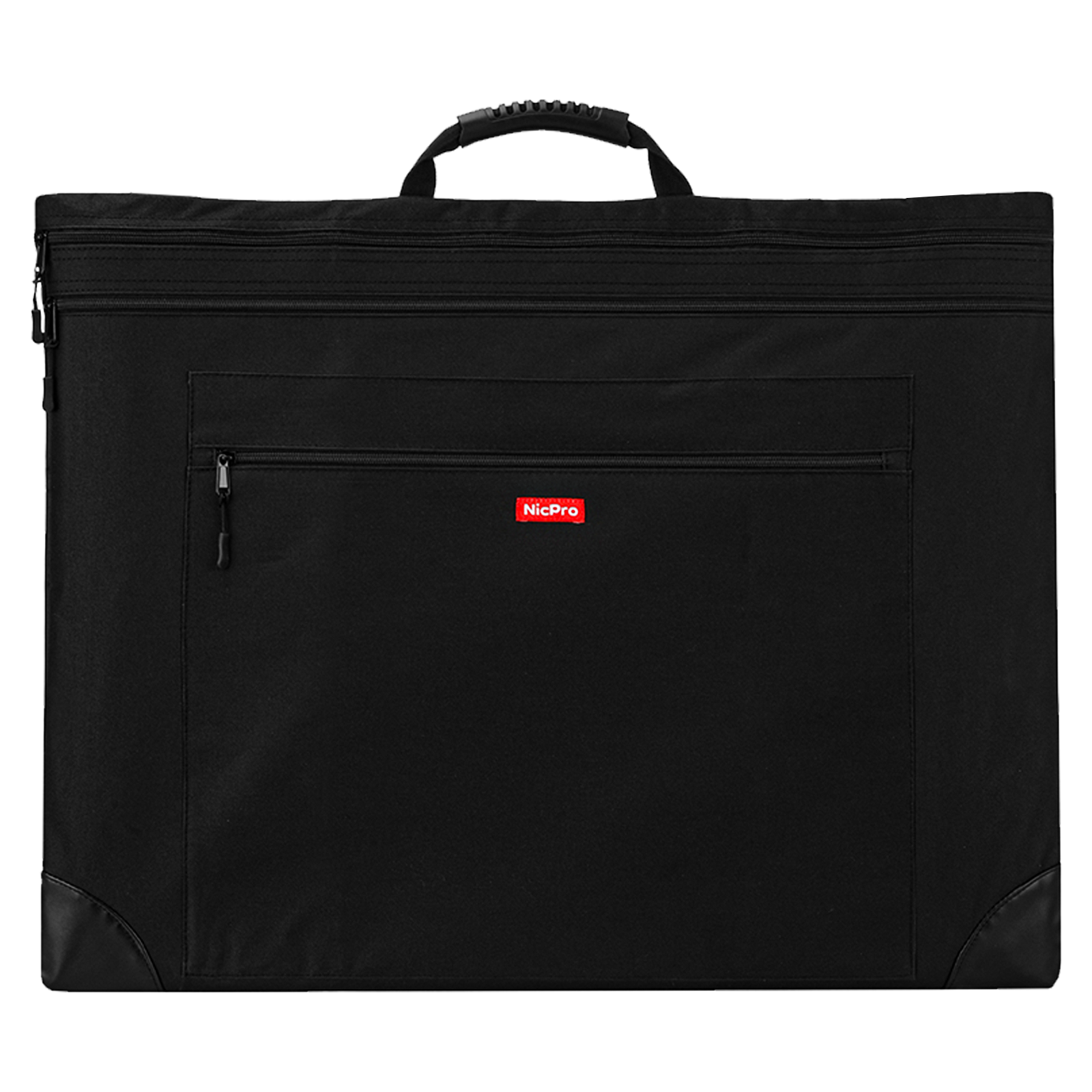 Nicpro Light Weight Art Portfolio Bag, 24x36" Black Art Canvas Storage, with Detachable Shoulder Strap, Leather Corners, Portfolio Folder for Artwork for Poster, Sketching, and Drawing