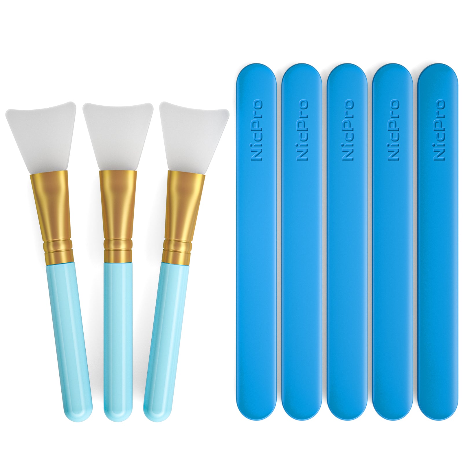Nicpro 5PCS Silicone Stir Sticks, Reusable Silicone Popsicle Sticks wi