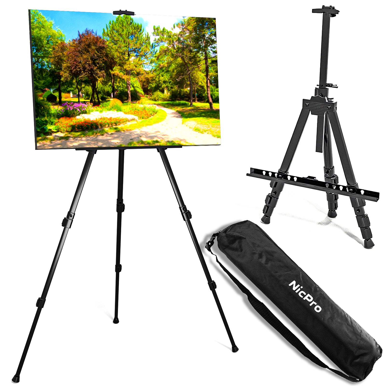Nicpro Painting Easel for Display, Adjustable Height 17 to 63 Tablet