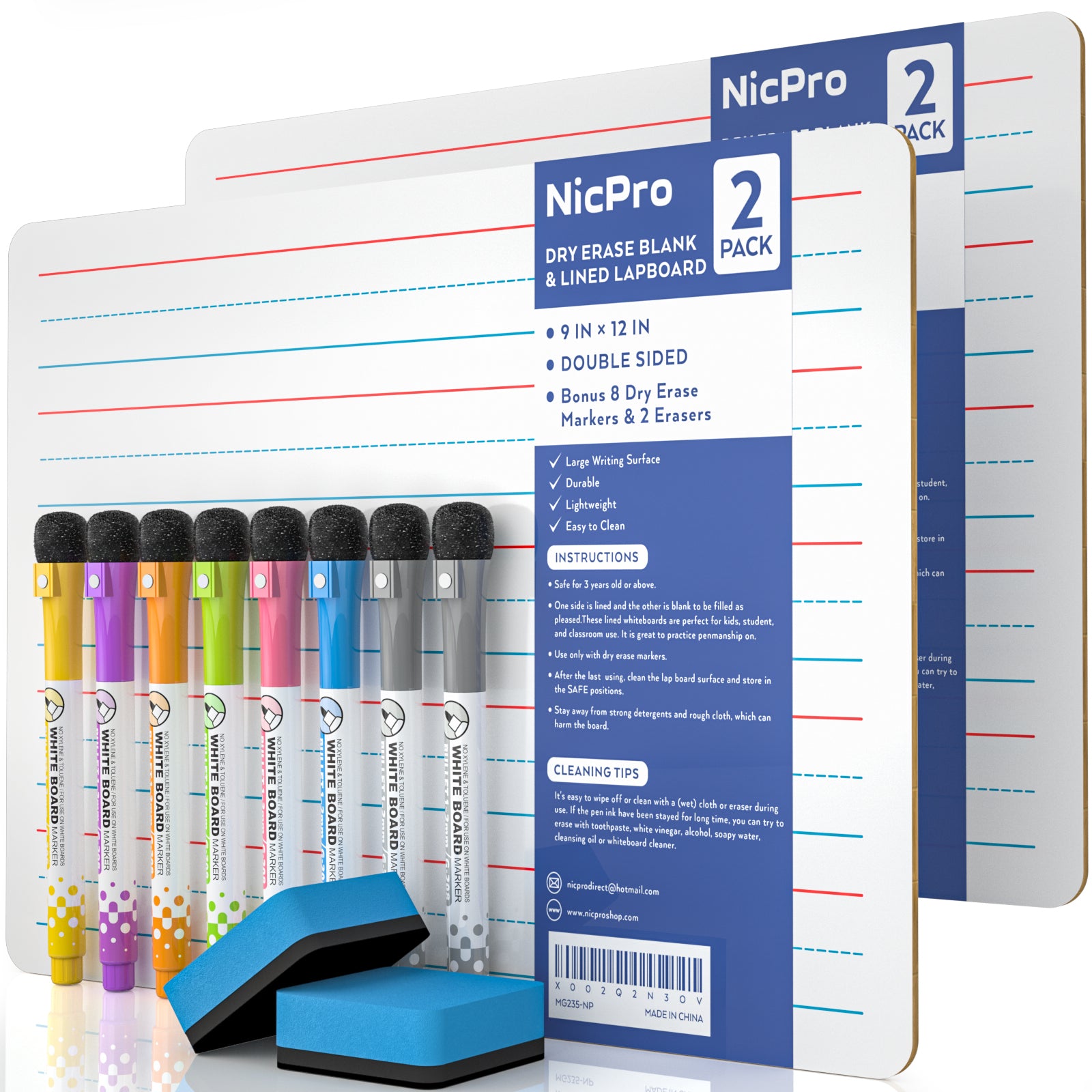 Whiteboard Magnetic Dry Erase Colorful Marker Pens (Pack of 8)