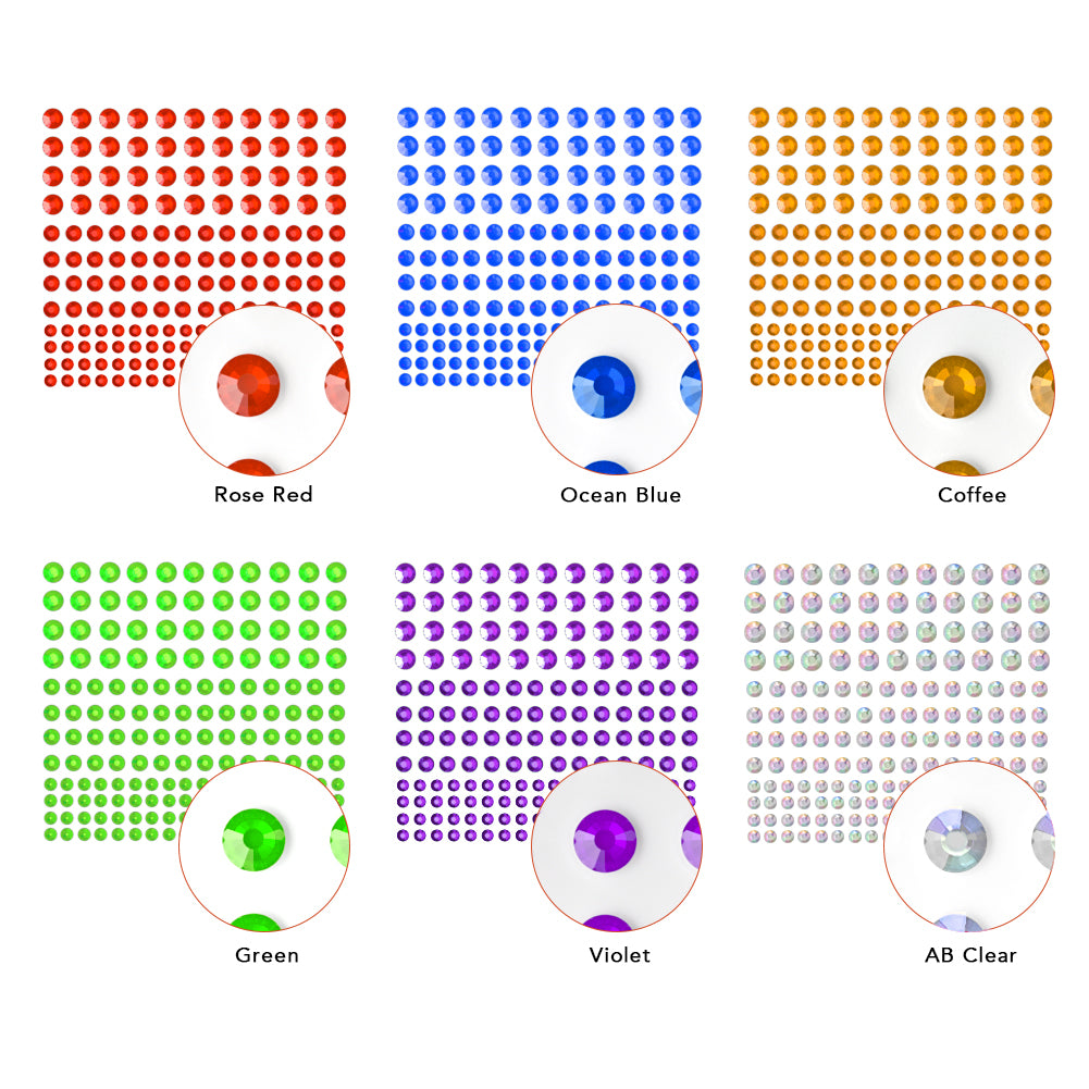 Nicpro Self-Adhesive Rhinestone Stickers Face Gems Body Jewels 4125 Pieces Crystal in 3 Size 25 Colors,25 Embellishments Sheet for Nail,Crafts,Festival,Carnival,Makeup