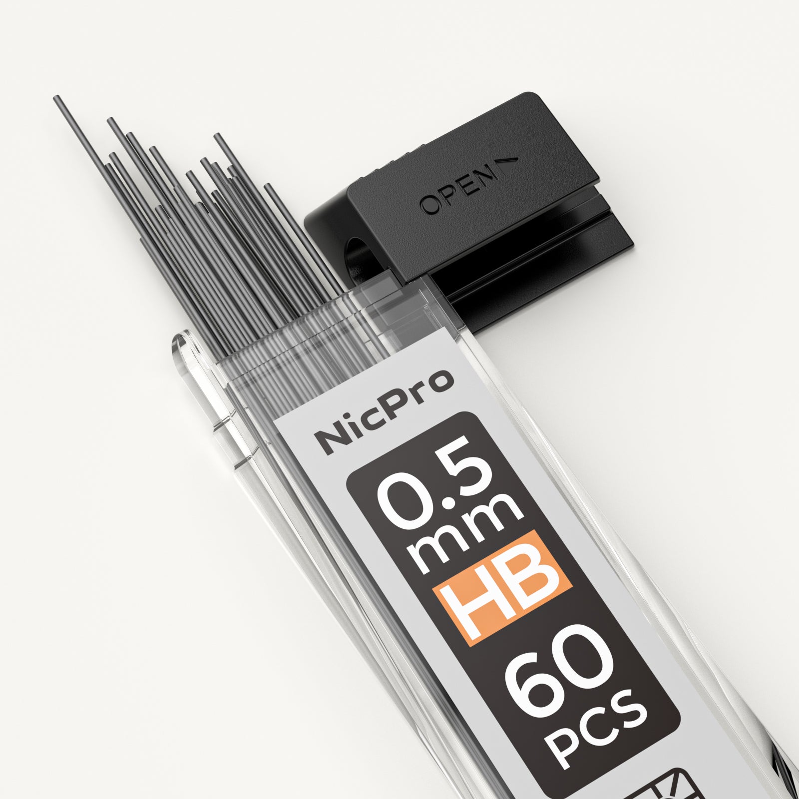 Nicpro 1200 PCS Lead Refills 0.5mm HB Break Resistant Mechanical Pencil Refills 0.5 mm, 60 Pack Per Tube, 20 Tubes