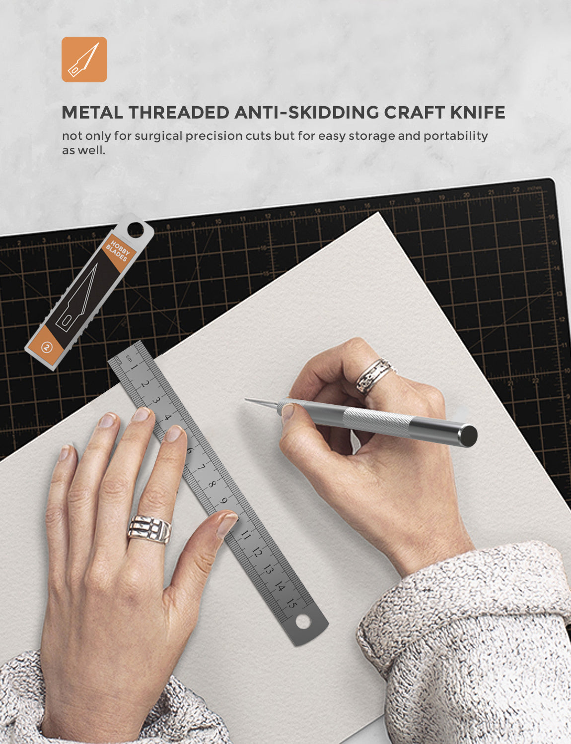 Nicpro 115 PCS Hobby Knife Set with Metal Case, Precision Utility Scalpel Razor Kit With Various Blades,Ruler for Hobby Scrapbooking Leather, Wood, Art Carving, Craft, Sharp Pen Knives