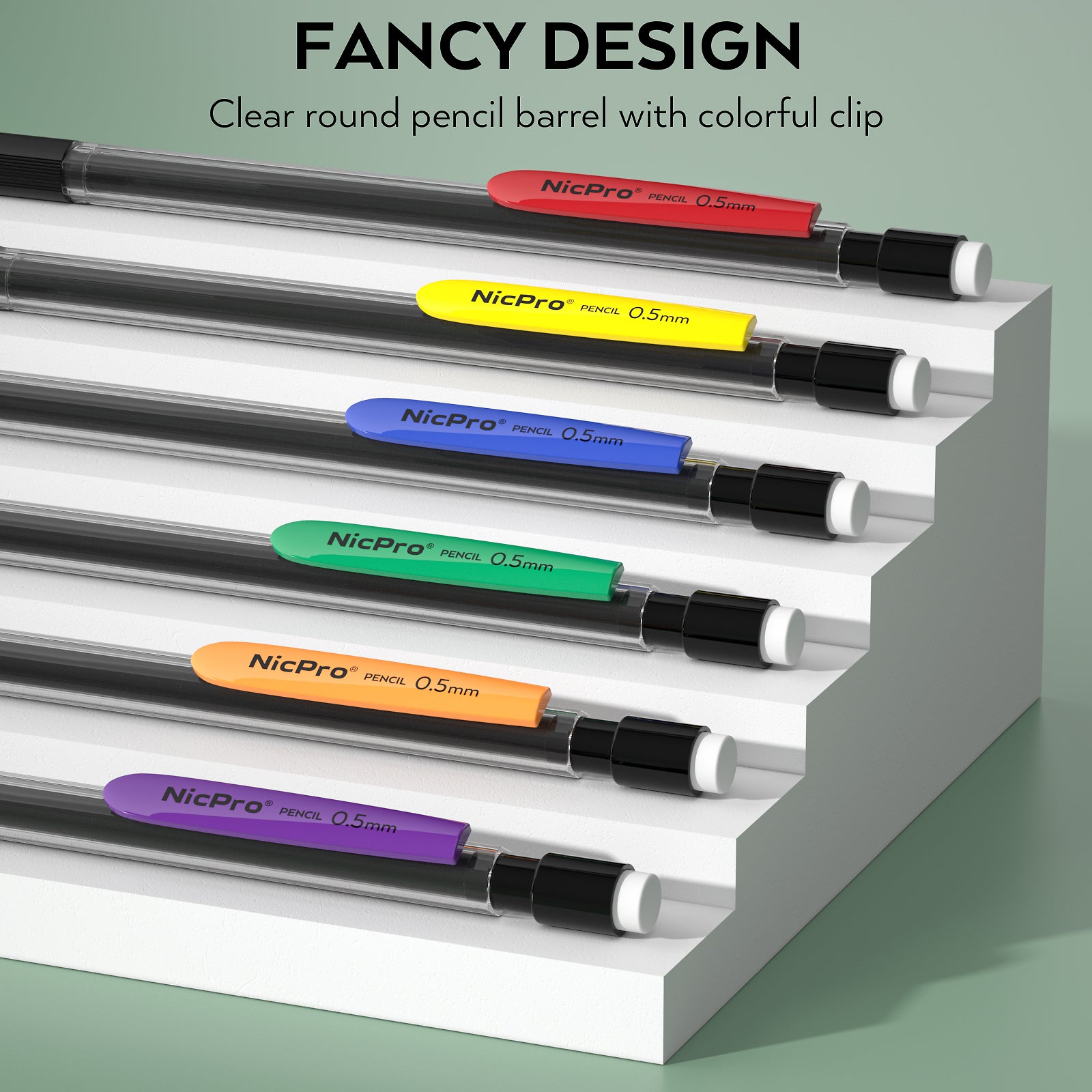 Nicpro 24 Pack 0.5 mm Mechanical Pencils Set, Lead Pencil Bulk Cute Mechanical Pencil with 2 tubes HB #2 Lead Refills & Eraser Refills for Kids Girls Art Writing, Drawing, Drafting, Sketching, School