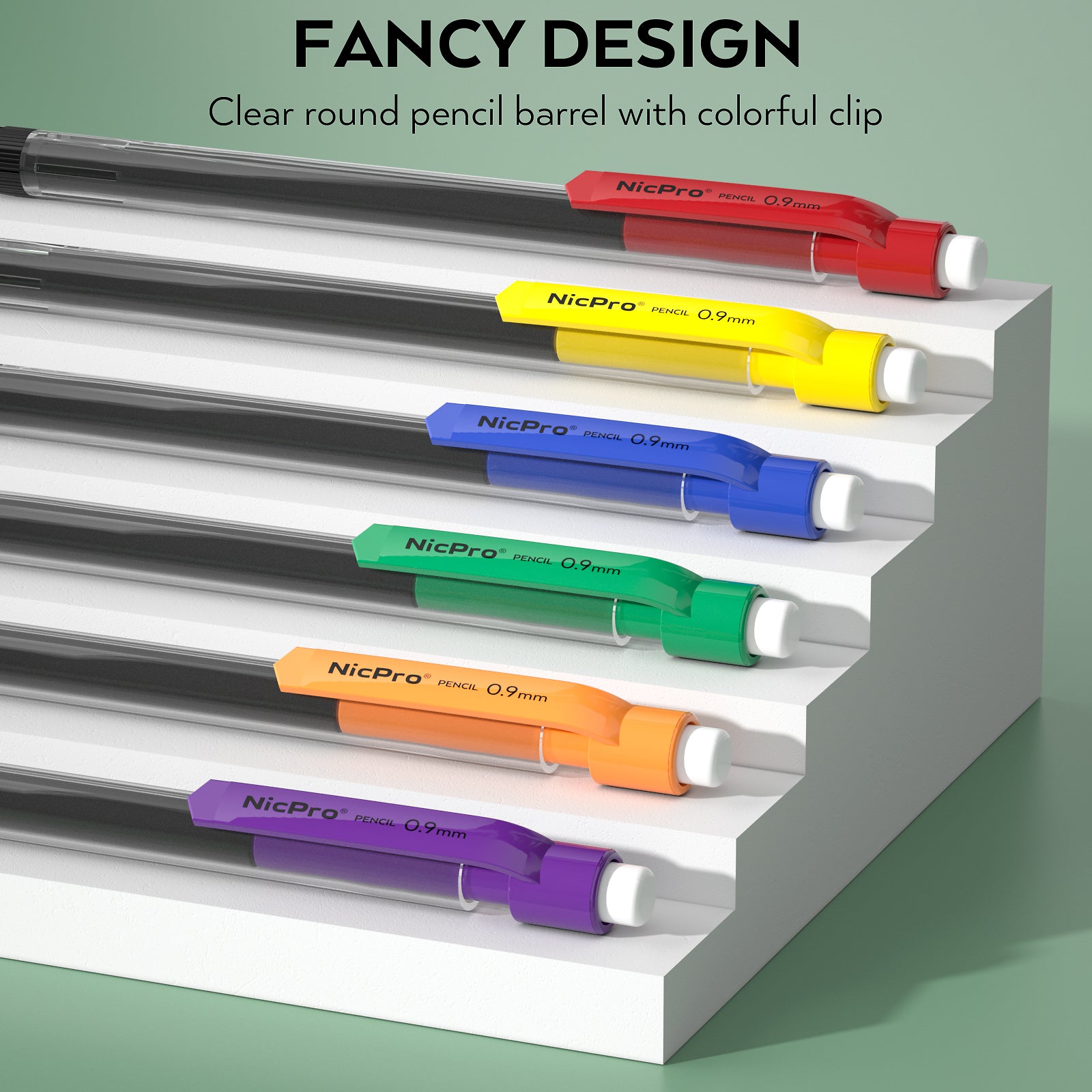 Nicpro 24 Pack 0.9 mm Mechanical Pencils Set, Lead Pencil Bulk Cute Mechanical Pencil with 2 tubes HB #2 Lead Refills & Eraser Refills for Kids Girls Art Writing, Drawing, Drafting, Sketching, School