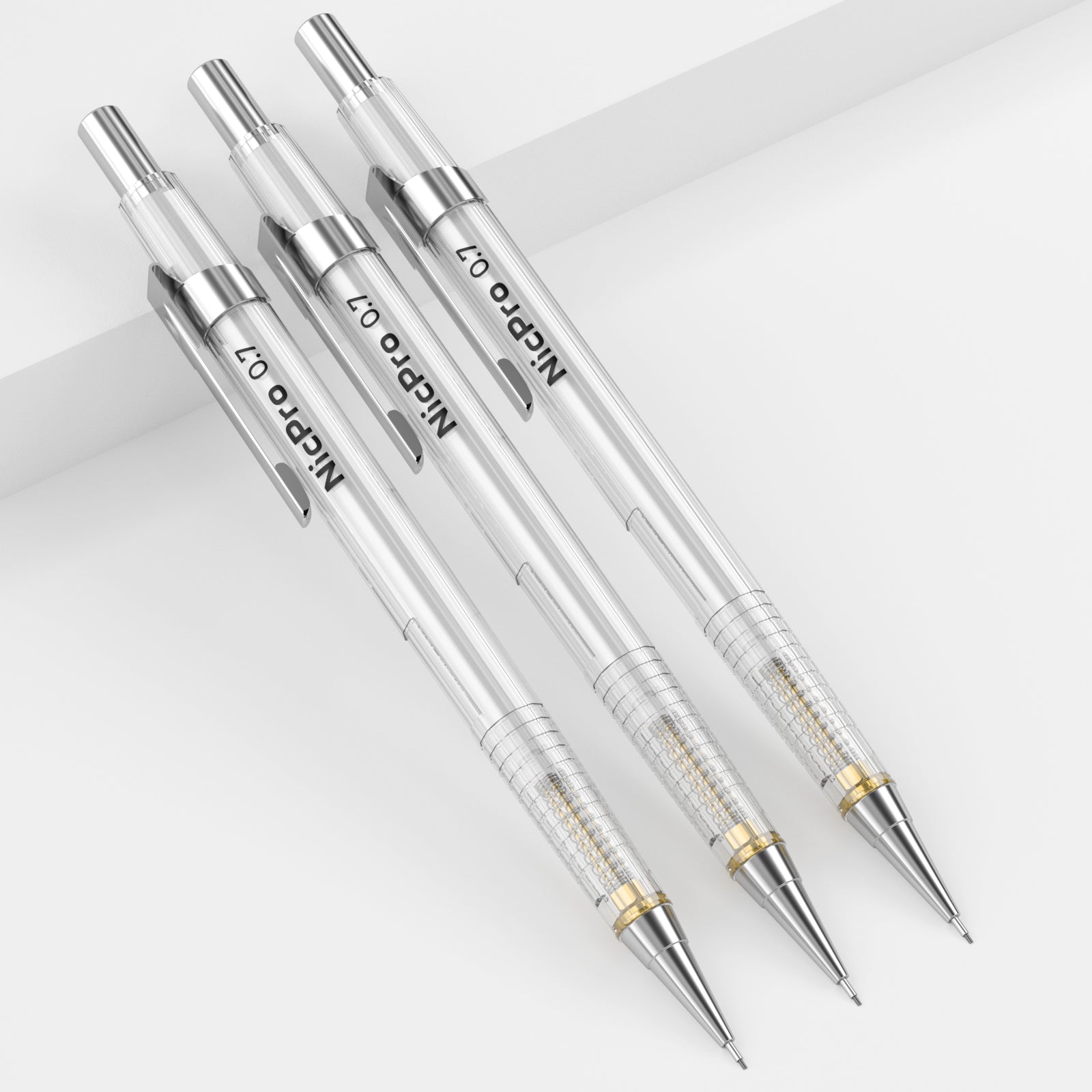 Nicpro 0.7 mm Art Mechanical Pencils Set, 3 Pencil With 3 Tubes HB Pencil Leads, 1 Erasers And 1 Tube Cap Eraser Refill For Architect Art Writing, Drafting, Drawing, Engineering, Sketching