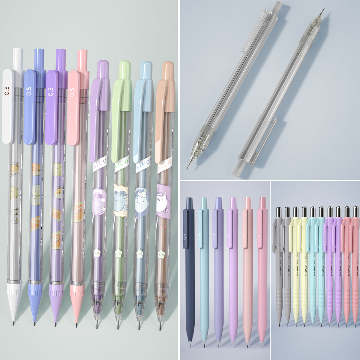 Nicpro Pastel Art Mechanical Pencil Bulk Set, 26 PCS Cute Drawing Penc