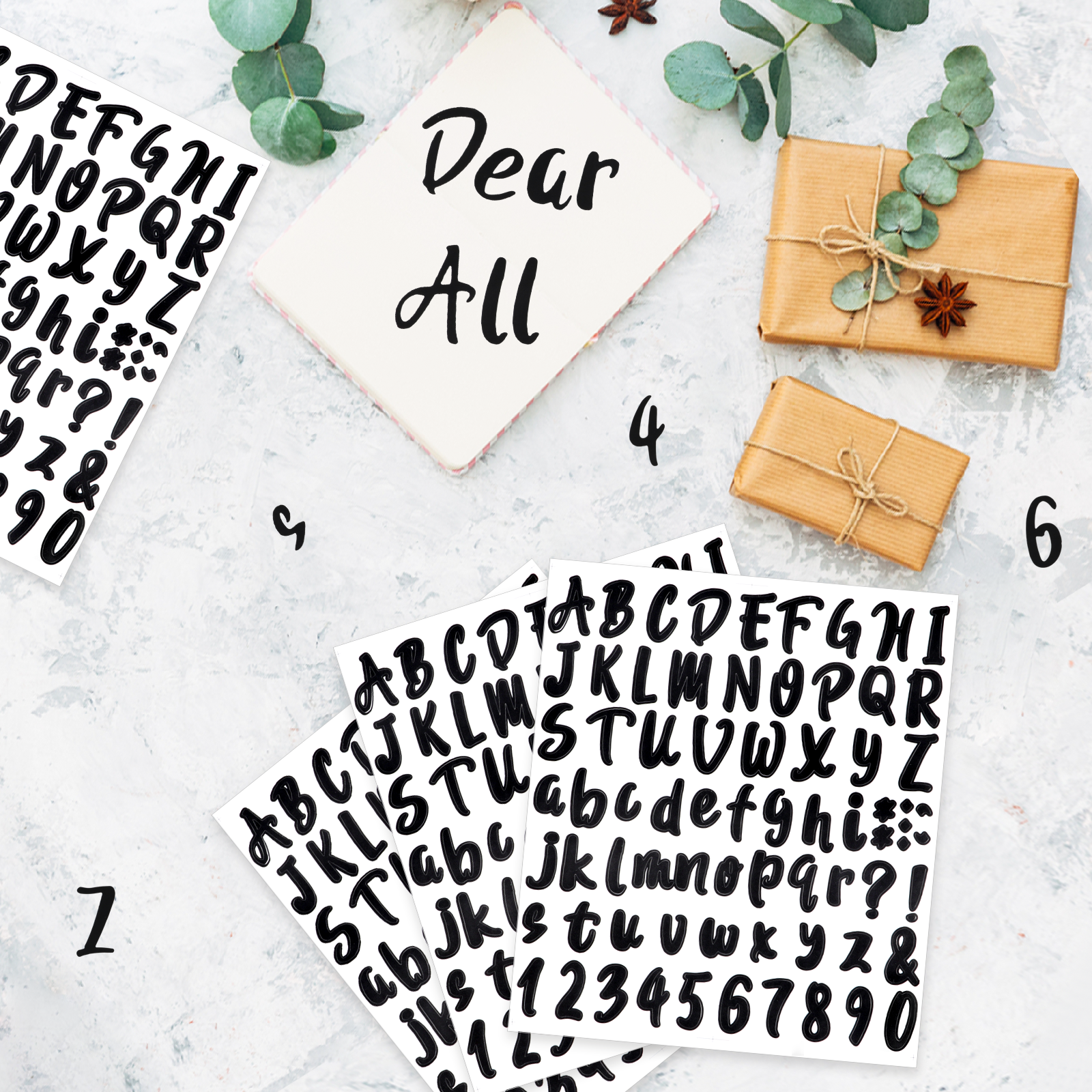 Nicpro Vinyl Letter Waterproof Stickers, 10 Sheets Self-Adhesive Black Letter Stickers, Alphabet Number Decals for DIY, Scrapbooking, Sign, Door, Address Number (1 Inch, Black)