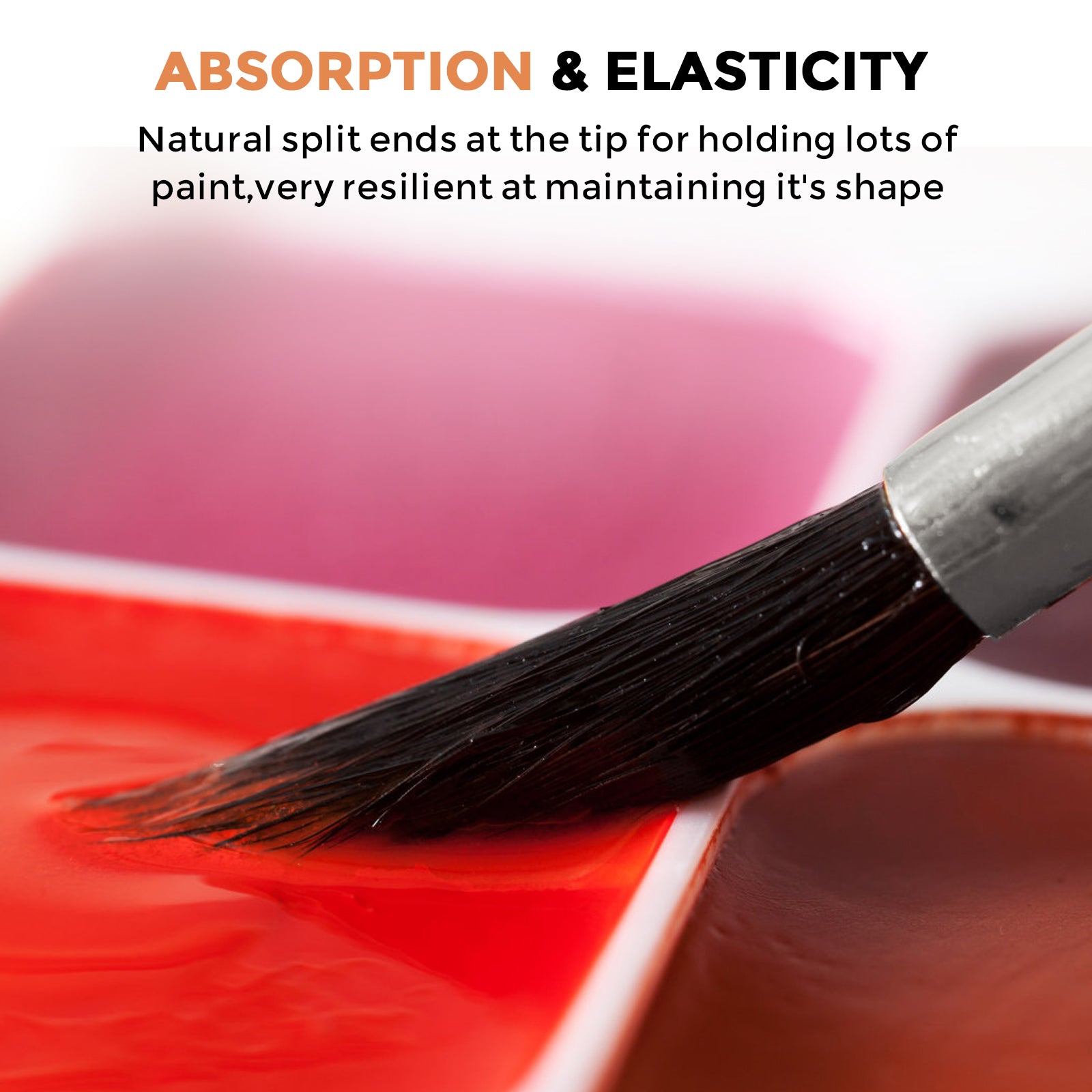 Nicpro 15 PCS Round Watercolor Paint Brushes Bulk, Professional Synthetic Squirrel Artist Painting Brush Set for Water Color Acrylic Oil, Detail, Model, Gouache, Ink, Art Paintbrush