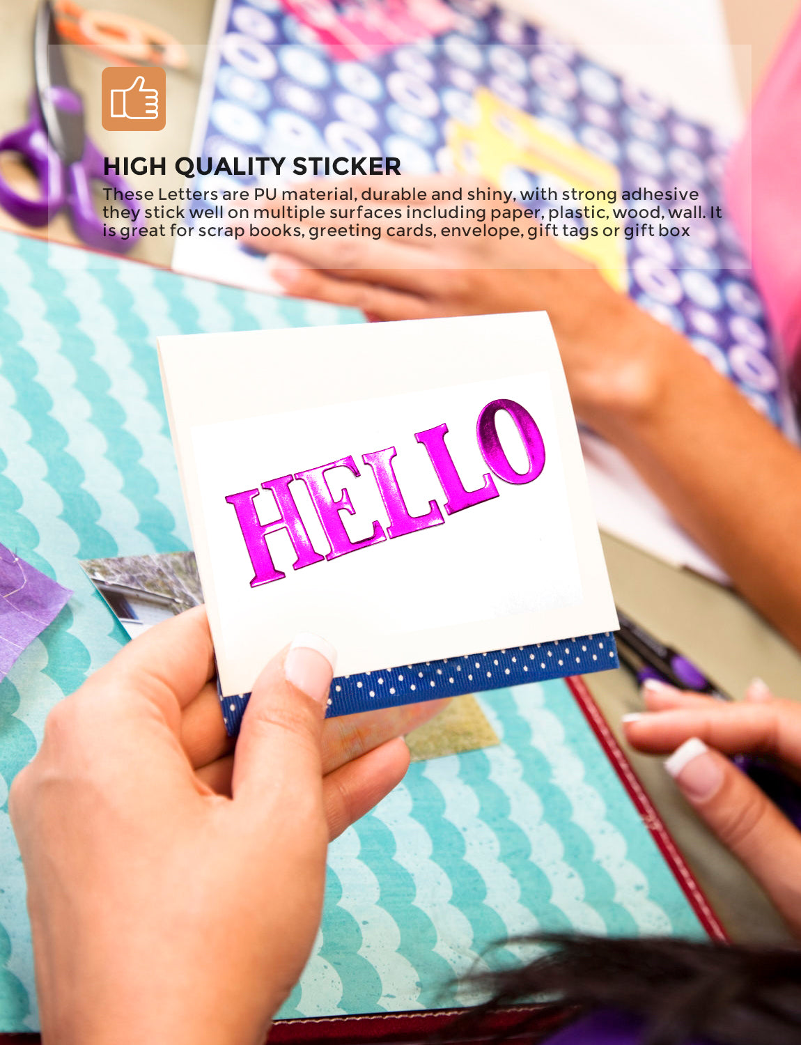 Nicpro Alphabet Letter Stickers 20 Sheet Self Adhesive ABC Sticker 10 Colors Vinyl PU Leather Metallic Finish for DIY Scrapbook Birthday Card Craft Lettering