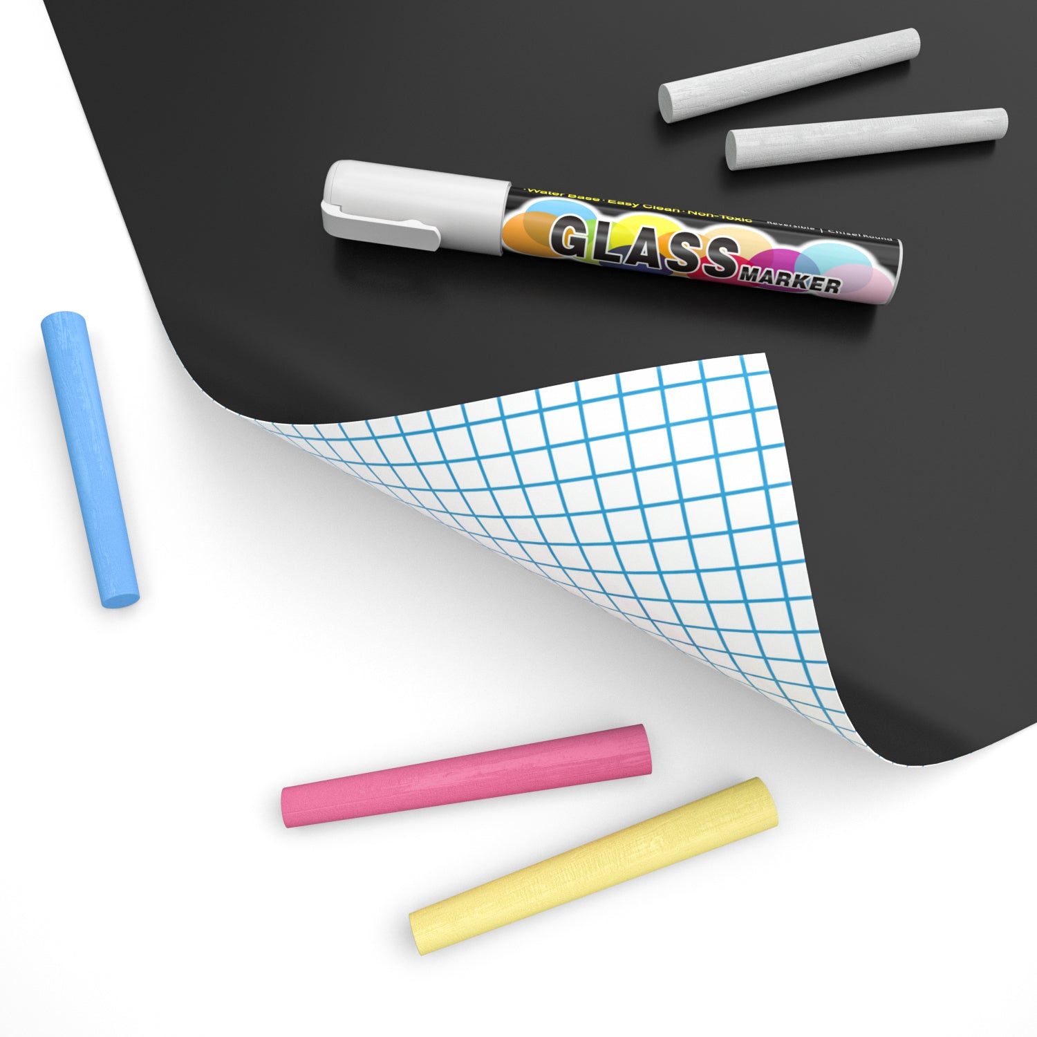 Nicpro Self Adhesive Chalkboard Contact Paper Black 17.7" X 78.7" Chalk Paper Dry Erase Wallpaper Decal Chalkboard Sticker Witch White Chalk Marker & 5 Chalks for Home Office School