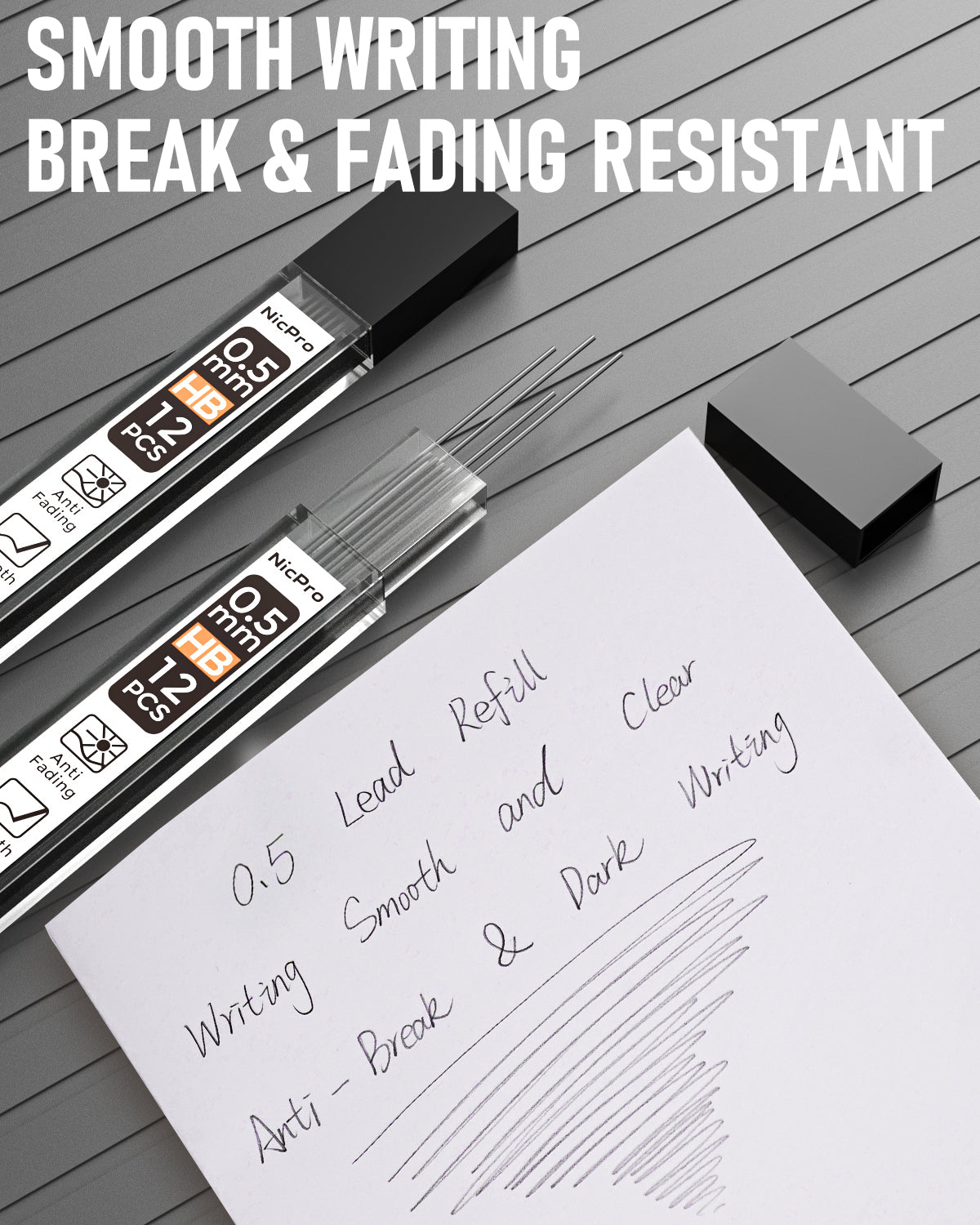Nicpro 70 Tubes Lead Refills 0.5mm HB #2, Break Resistant Mechanical Pencil Refills 0.5 mm for Class Student Writing, Drawing, Drafting, Sketching (12PCS/Tube, 840pcs) | Come with Hard Box