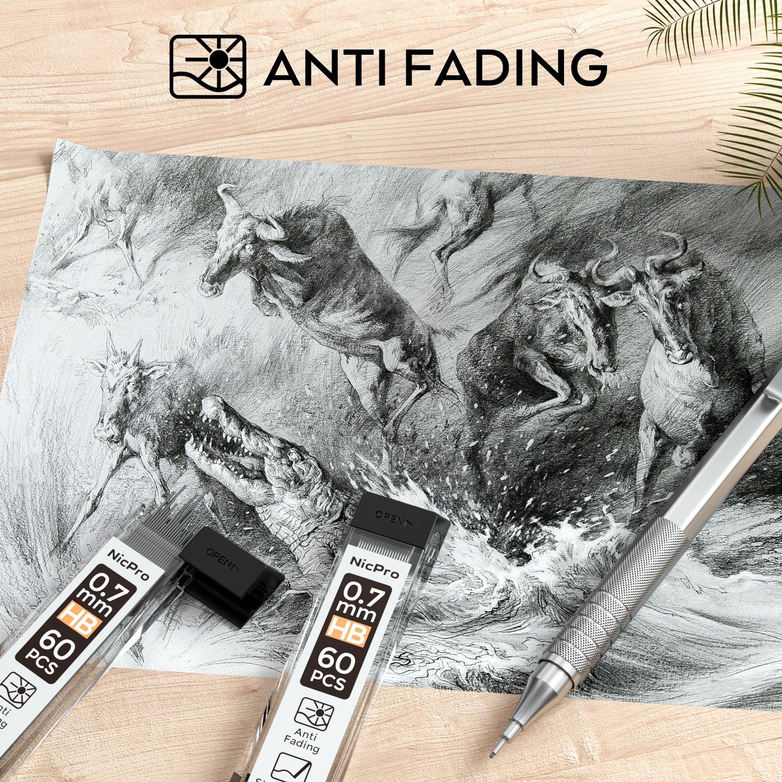 Nicpro 600 PCS Lead Refills 0.7mm HB #2 Break Resistant Mechanical Pencil Refills 0.7 mm, 60 Pack Per Tube, 10 Tubes