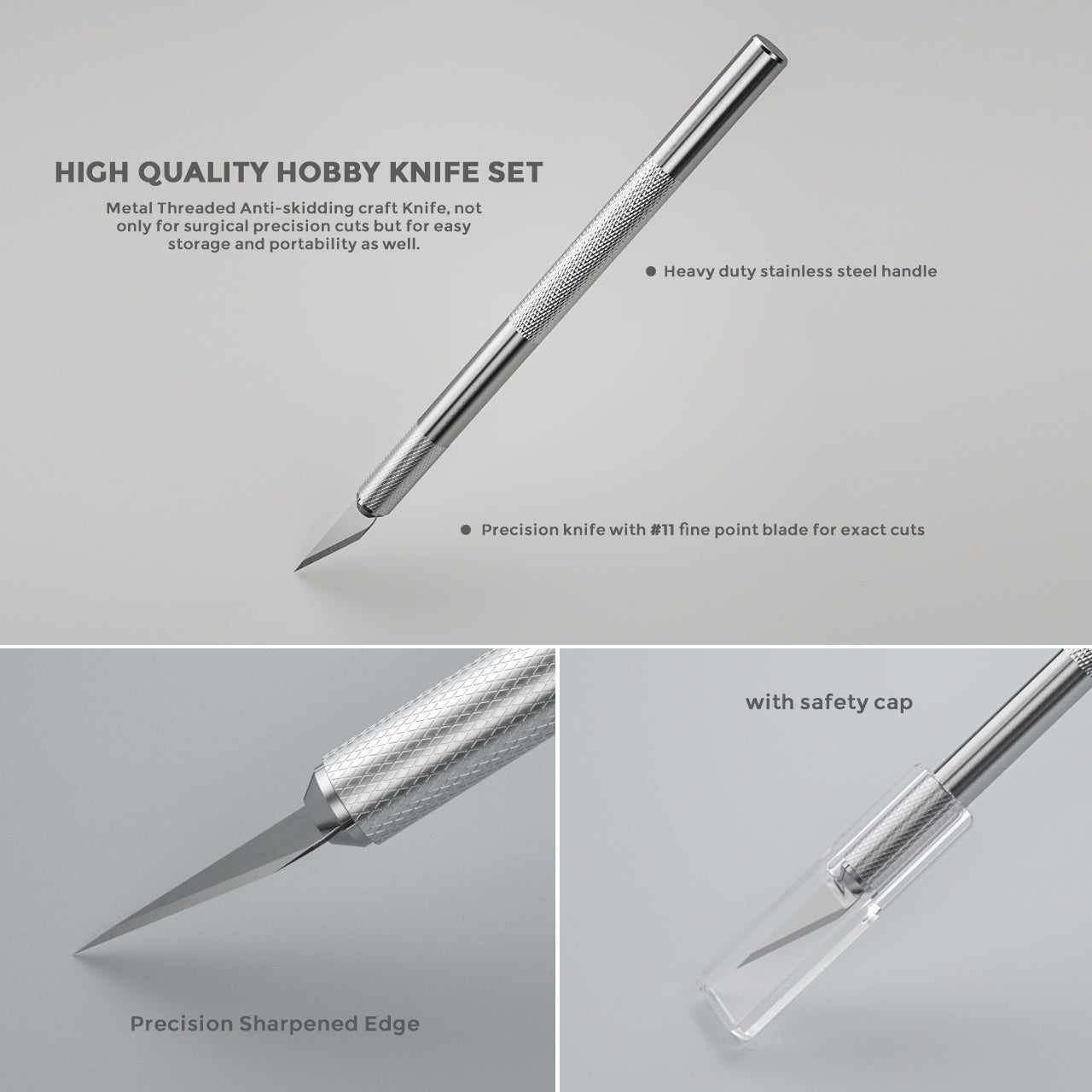 Nicpro Precision Cutter Hobby Knife Set,10 PCS #1 Craft Art Knife Kit Cutter for Art, Hobby, Scrapbooking, Stencil