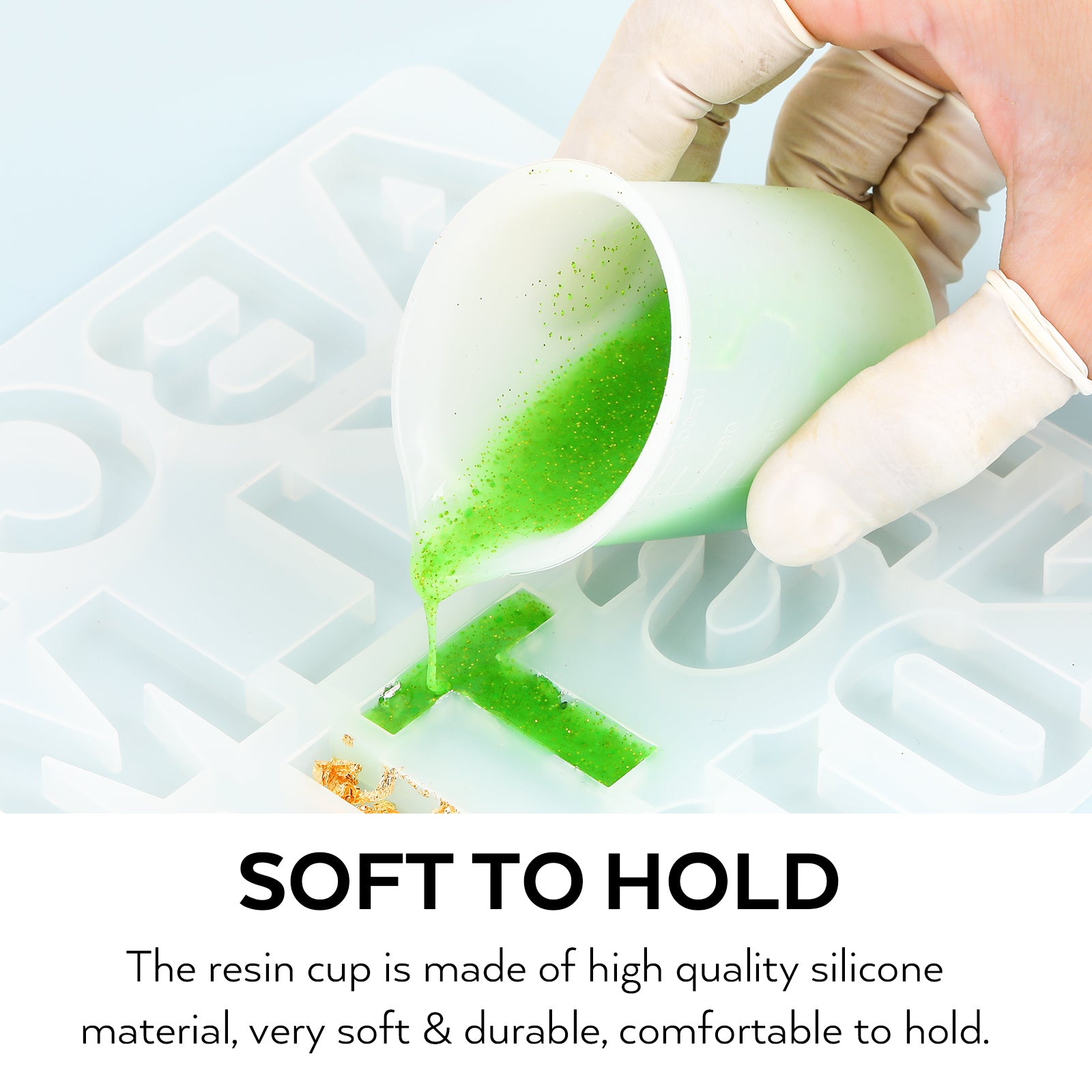 Nicpro 100 ml Silicone Measuring Cups Kit with Silicone Popsicle Stir Stick, Pipettes, Finger Cots for Epoxy Resin Mixing, Molds, Glue,Jewelry Making, Waxing, Easy Clean