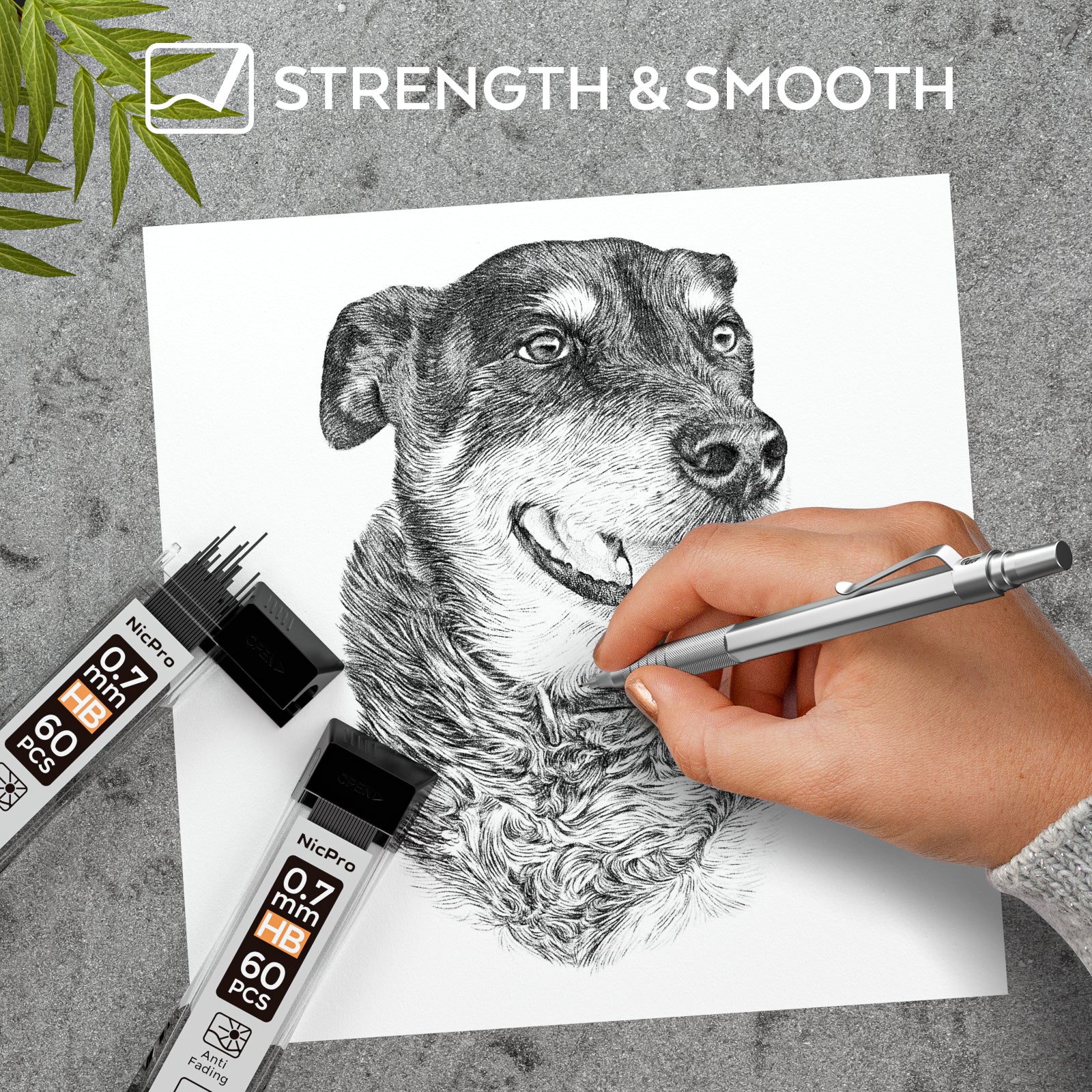 Nicpro 1200 PCS Lead Refills 0.7mm HB Break Resistant Mechanical Pencil Refills 0.7 mm, 60 Pack Per Tube, 20 Tubes