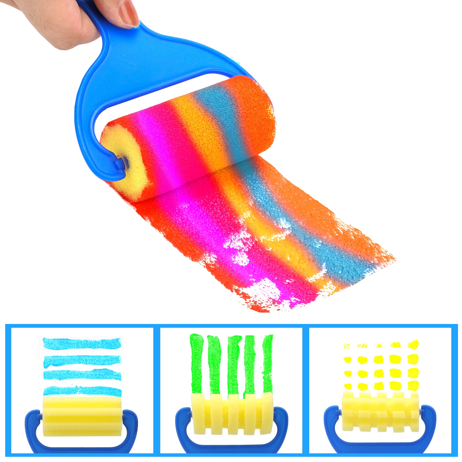 Nicpro 60 Pack Creations Washable Paint Set for Kids, 12 Colors Art Tempera Paint, Sponge Brushes and Stamps, Smock,Palette,Paper Pad Toddler Finger Painting Supplies Kit