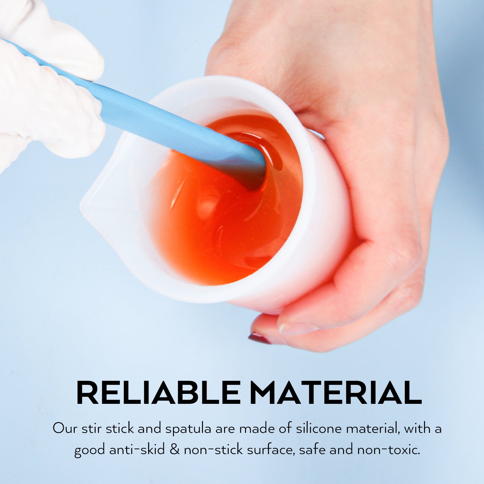 Nicpro 100 ml Silicone Measuring Cups Kit with Silicone Popsicle Stir Stick, Pipettes, Finger Cots for Epoxy Resin Mixing, Molds, Glue,Jewelry Making, Waxing, Easy Clean
