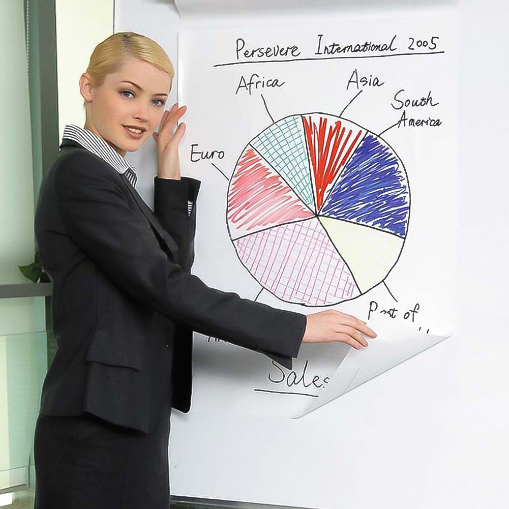 Nicpro Extra Large White Contact Paper 17.7" X 196.8",Self-Adhesive Dry Erase Paper Film Whiteboard Sticker Wall Decal with 6 Color Water-Based Pens for Home Office