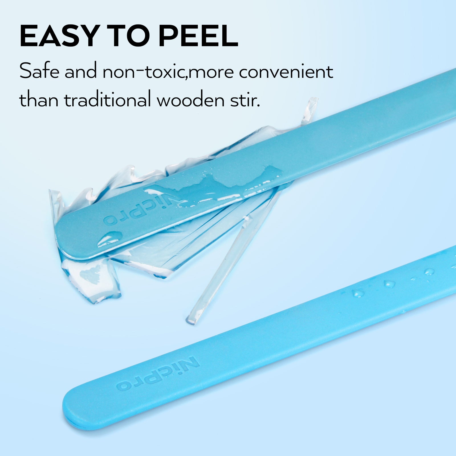 Nicpro Silicone Stir Sticks Kit, 2 PCS Silicone Resin Popsicle Sticks & 2 PCS Silicone Spatula Scraper for Mixing Resin, Wax, Paint, Epoxy, DIY Crafts