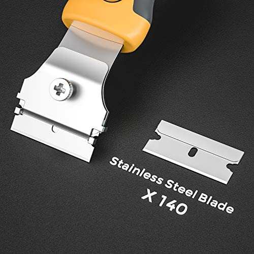 Nicpro 140 Pack Single Edge Razor Blades Replacement Industrial Cutter Refill For All Standard Utility Scraper Knife, Paint & Sticker Remove