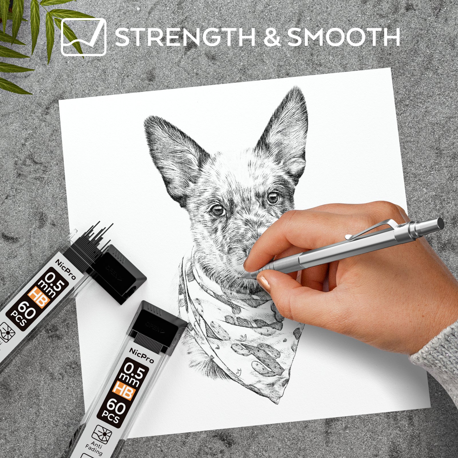 Nicpro 1200 PCS Lead Refills 0.5mm HB Break Resistant Mechanical Pencil Refills 0.5 mm, 60 Pack Per Tube, 20 Tubes