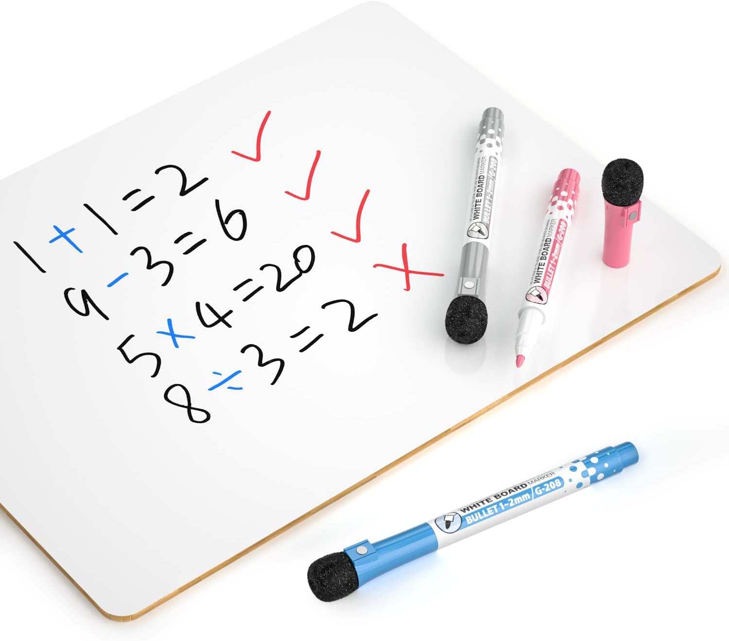 Nicpro 9 x 12 inches Lapboard Small Dry Erase Lap Board Double Sided with 3 Water-Based Pens Learning Mini Whiteboard Portable for Kid Student and Classroom Use